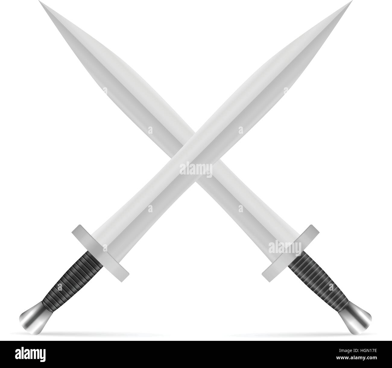 Swords on a white background. Vector illustration. Stock Vector