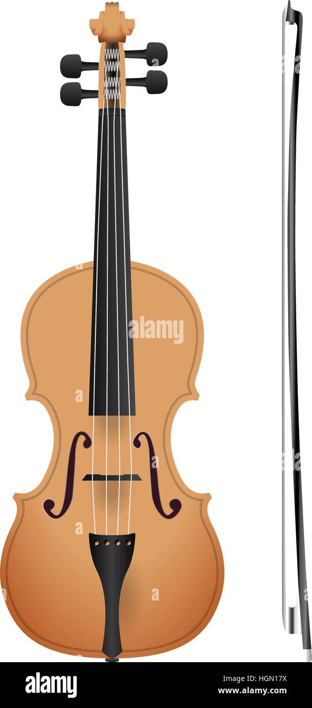 Violin on a white background. Vector illustration. Stock Vector