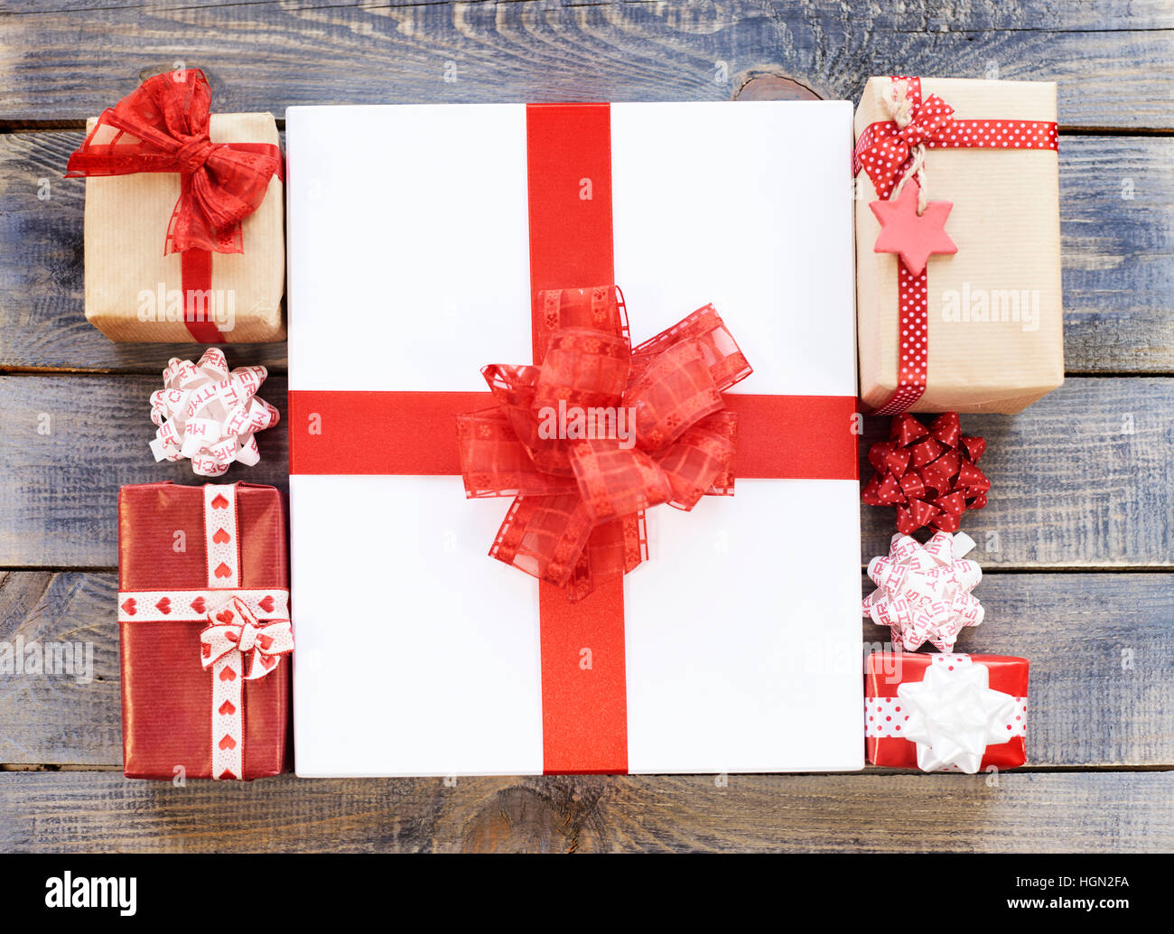 Picture of smaller and bigger gifts Stock Photo - Alamy