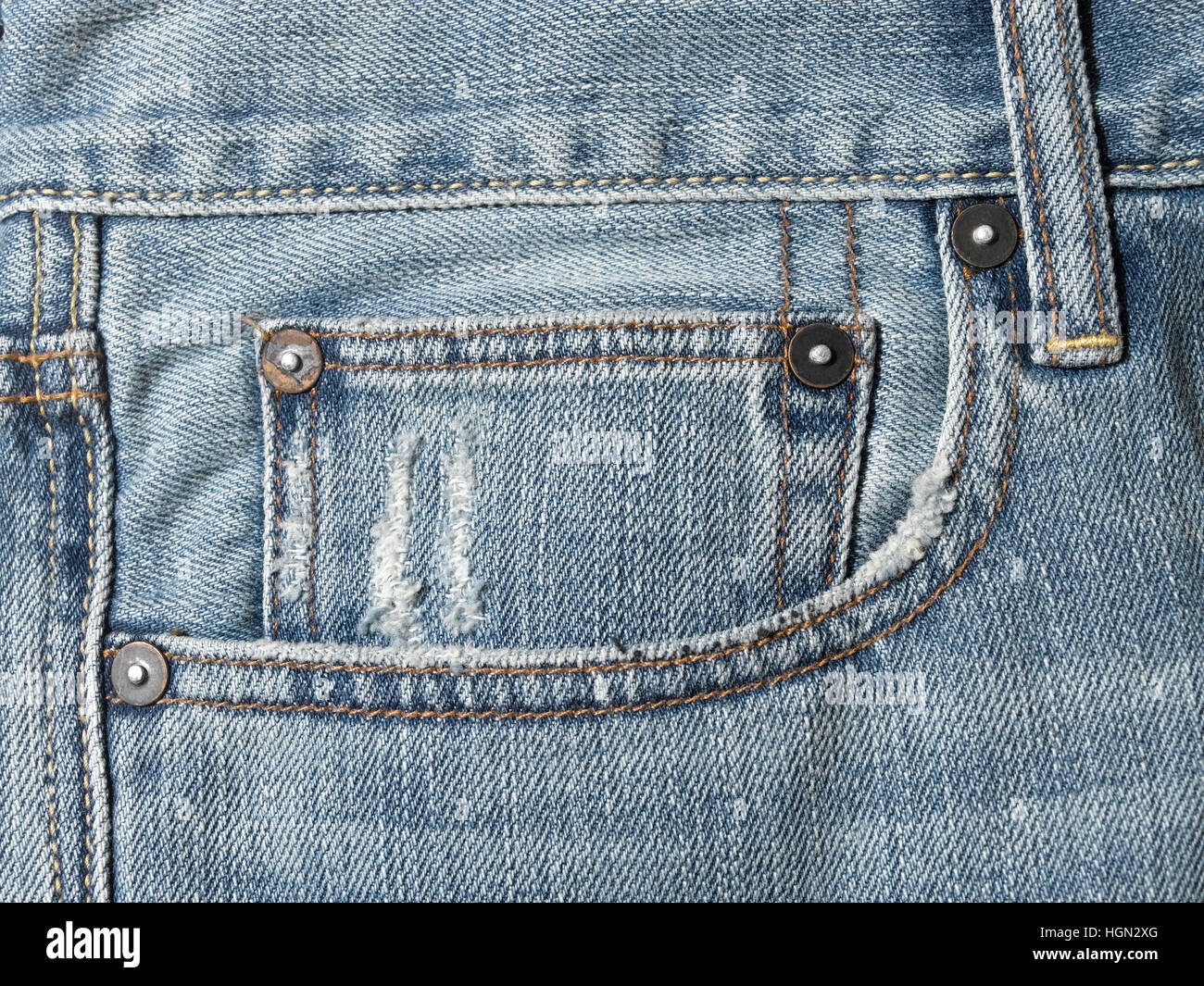 Blue Jean pocket Stock Photo Alamy