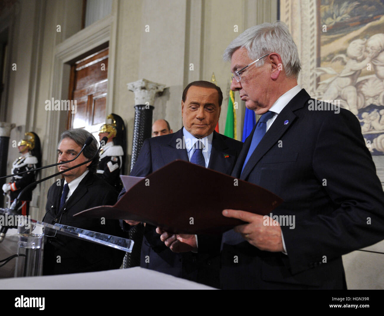 Consultations at the Quirinale for the appointment of the next Italian Prime Minister  Featuring: Silvio Belrusconi Where: Rome, Italy When: 10 Dec 2016 Credit: IPA/WENN.com  **Only available for publication in UK, USA, Germany, Austria, Switzerland** Stock Photo