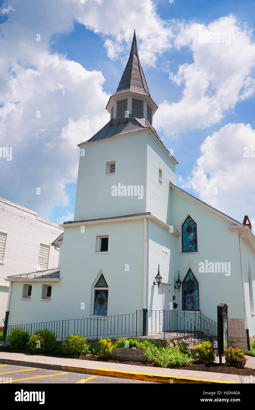 White Church and Historic Buildings in Lewisburg in West Virginia USA