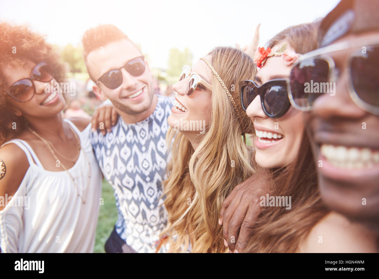 Happy faces of young people Stock Photo