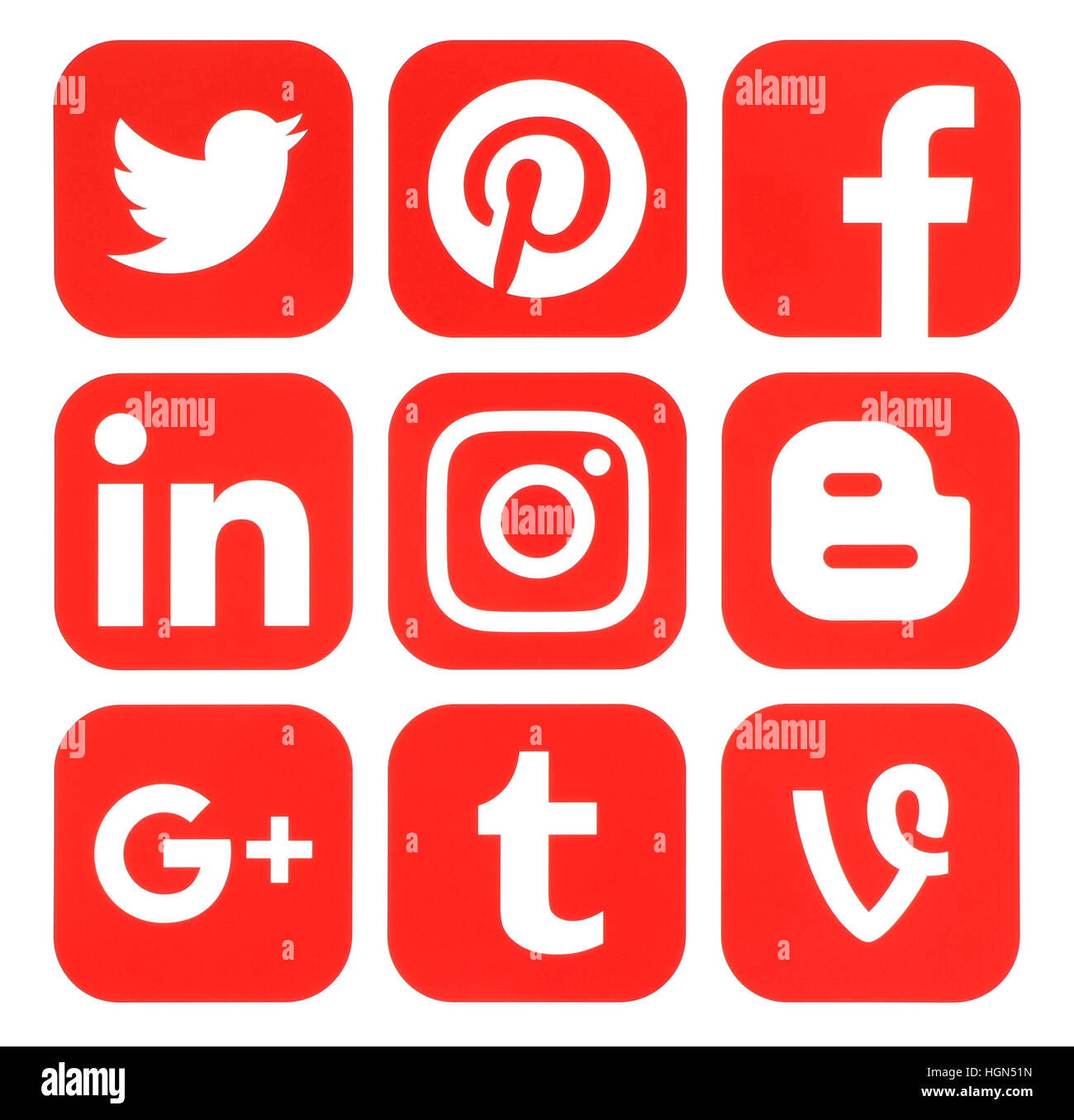 Twitter facebook instagram logos hi-res stock photography and images