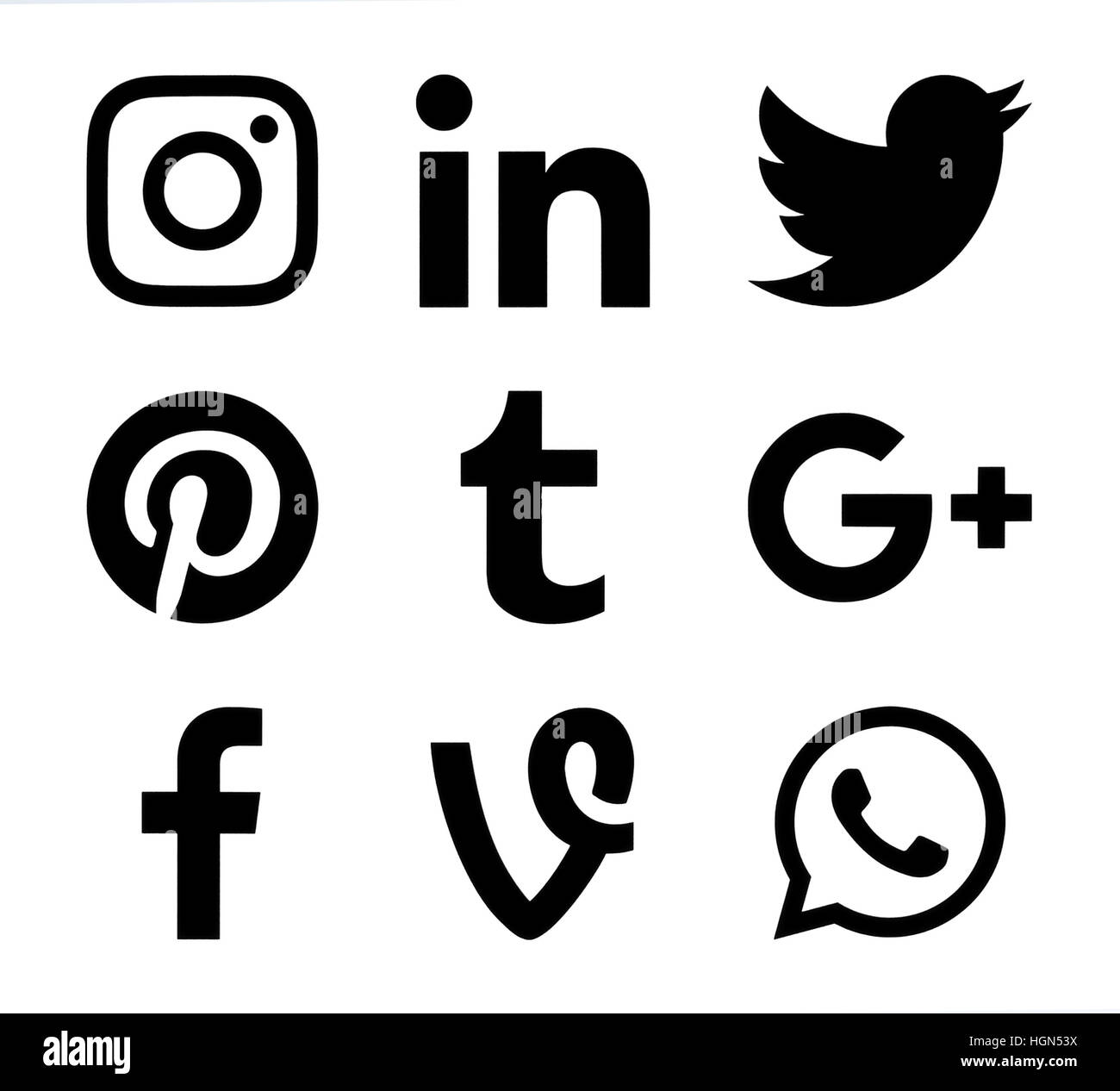 Instagram logo black and white hi-res stock photography and images - Alamy