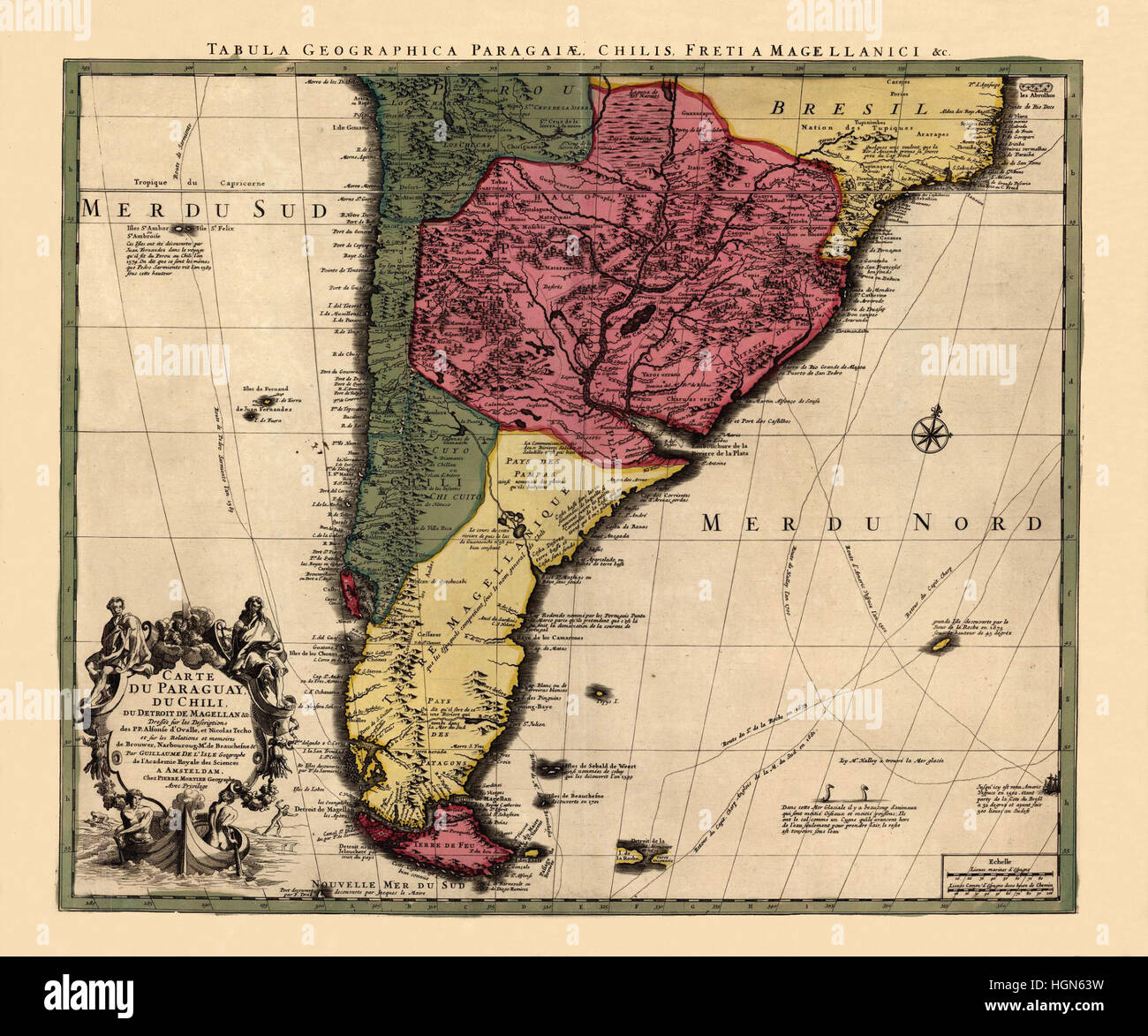 Map Of Argentina 1700 Stock Photo