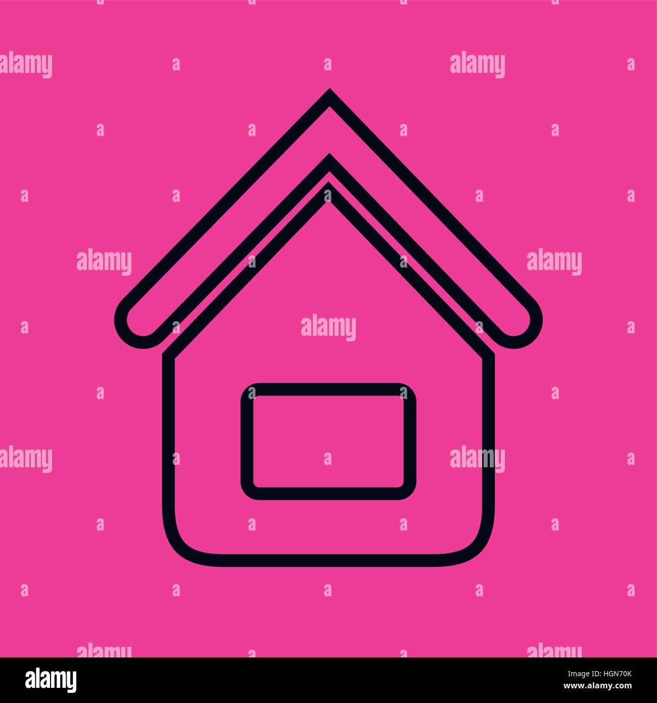 home house flat line icon vector illustration design Stock Vector Image ...