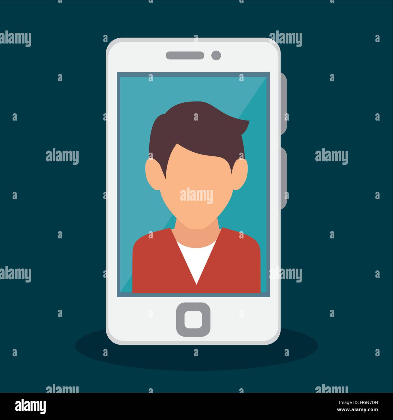 smartphone with person icon vector illustration design Stock Vector ...
