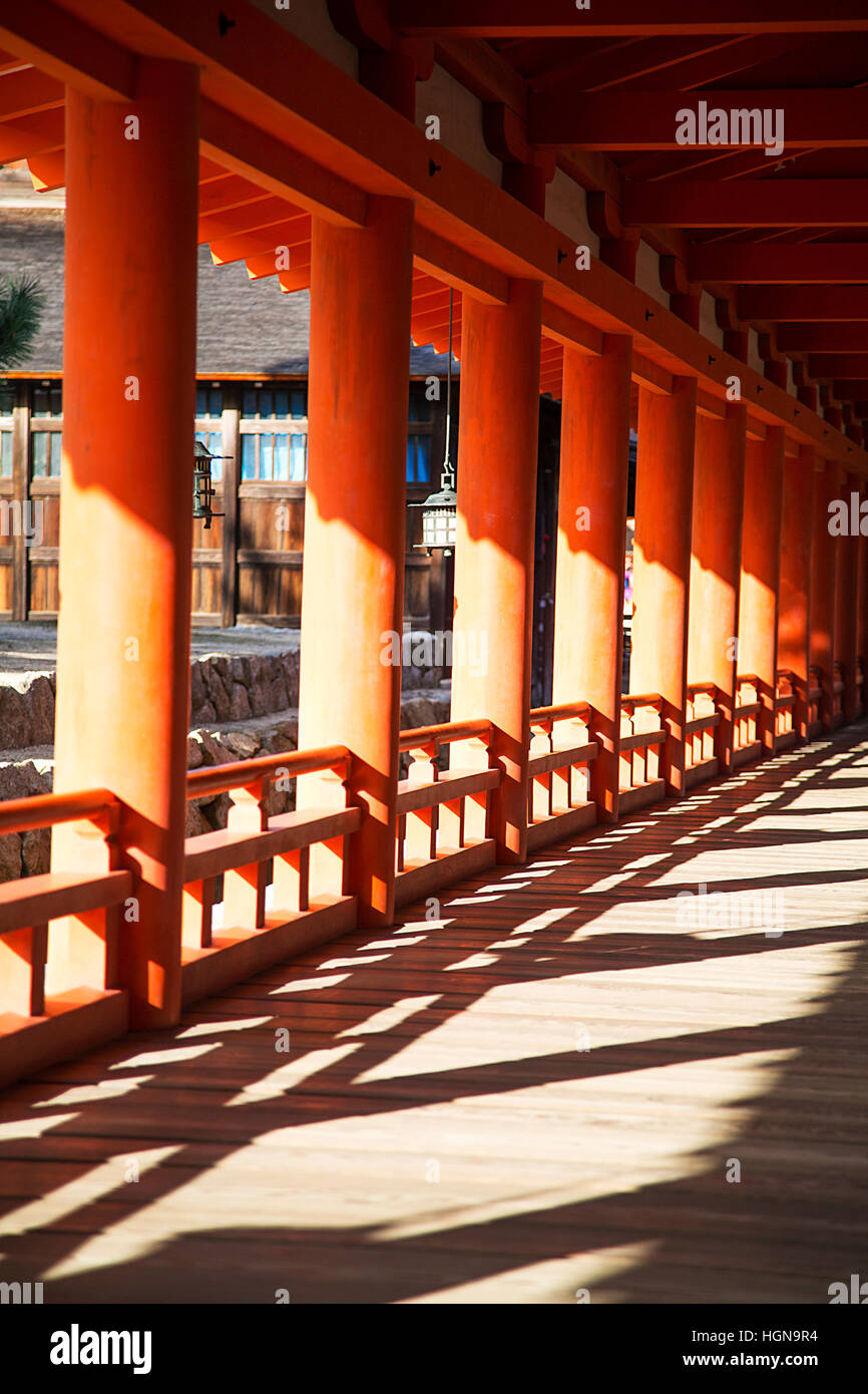 Detail of Itsukushima Shrine at Miyajima island, Japan Stock Photo