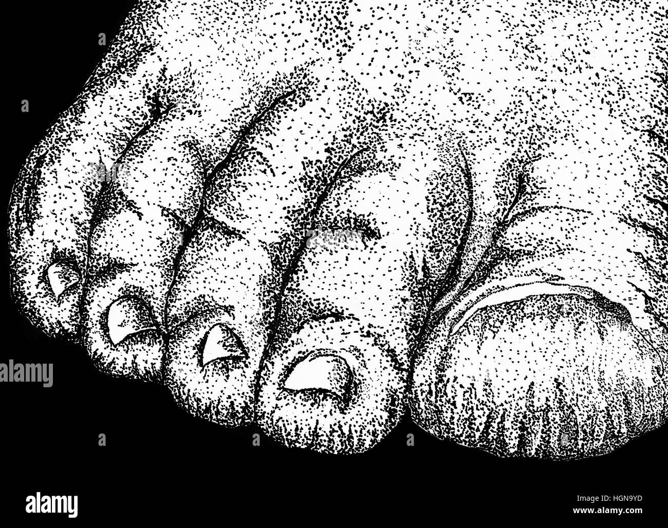 Heavy Foot representing oppression,defeat,overbearing weight,pressure