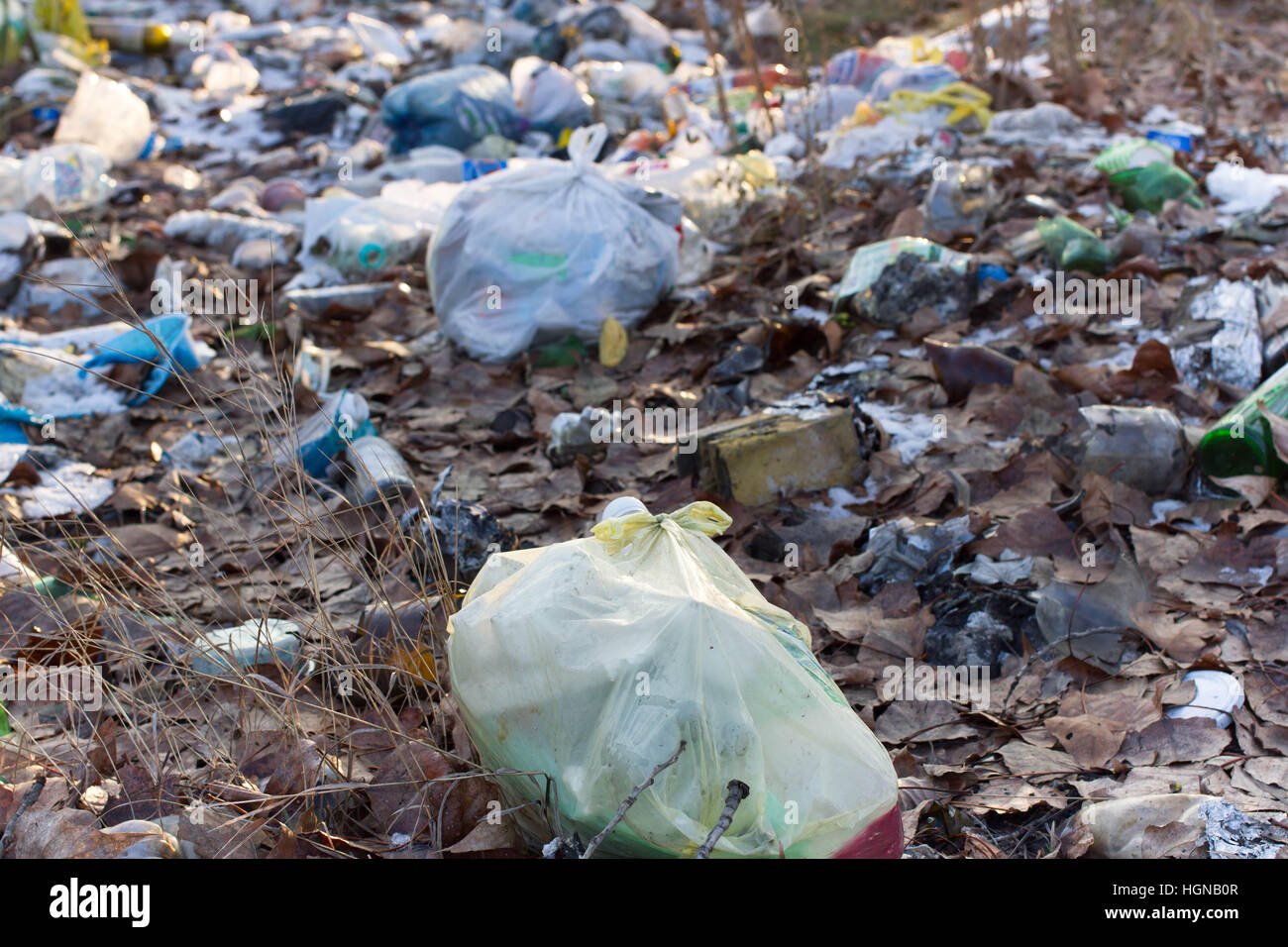 Pile of plastic bags and other refined petroleum products dumped in  landfill. Garbage heap gives infiltrate into ground. Waste sorting is  required. Lviv city Stock Photo - Alamy