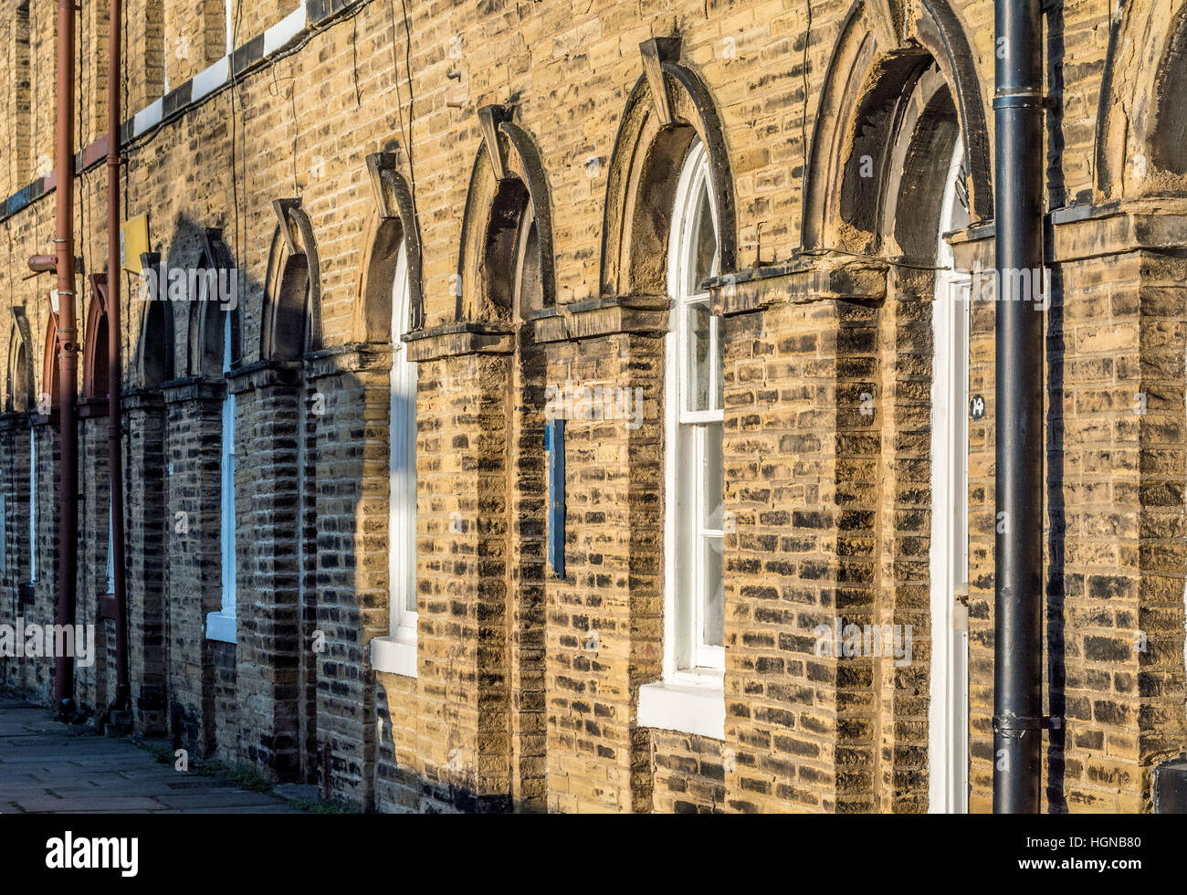 Victorian Terraced houses in Saltaire, West Yorkshire, UK. Stock Photo