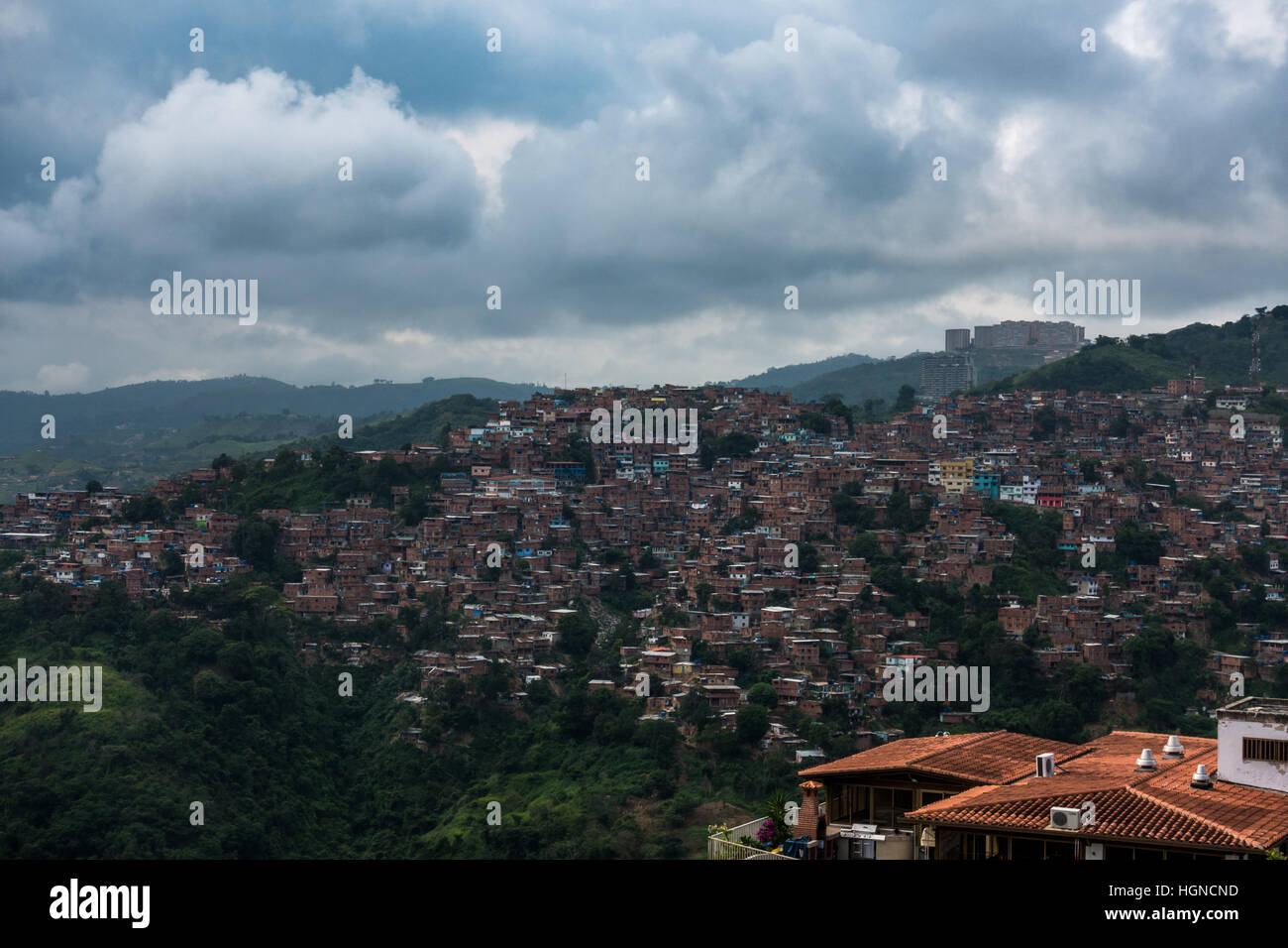 Barrios, slums of Caracas on the hillside, Caracas, Venezuela Stock Photo