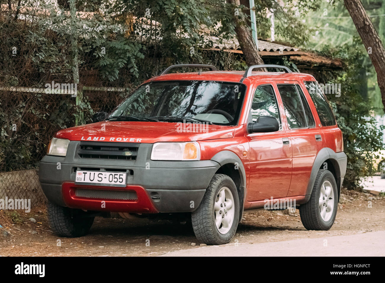 Tbilisi, Georgia - October 21, 2016: Land Rover Freelander is a compact sport utility vehicle (SUV) which was produced by the British manufacturer Lan Stock Photo