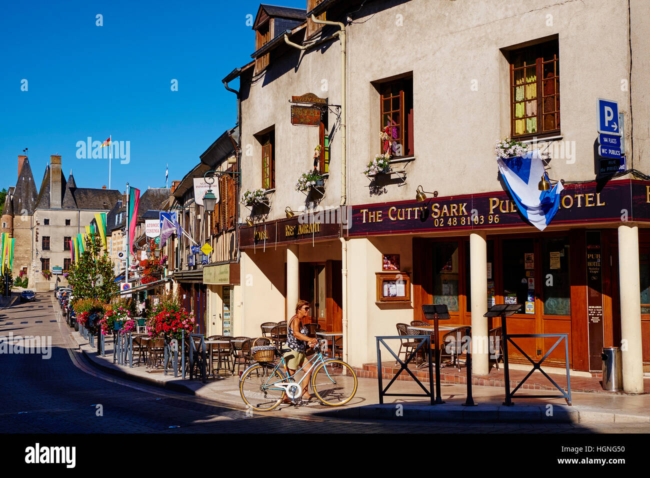 France, Cher (18), Sologne, Aubigny-sur-Nere, the Jacques Coeur road, City of Stuart Stock Photo