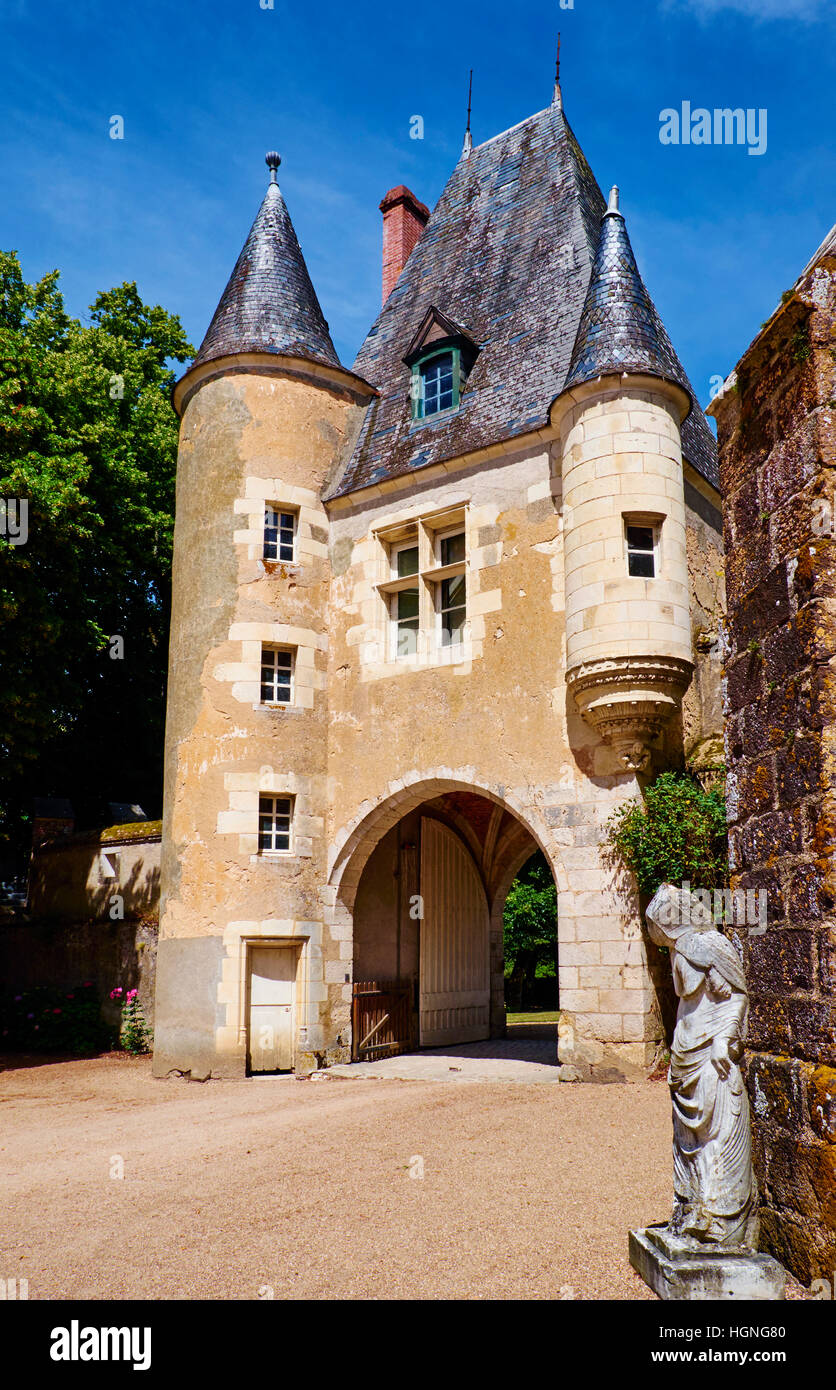 France, Cher (18), Berry, the Jacques Coeur road, entrance porch