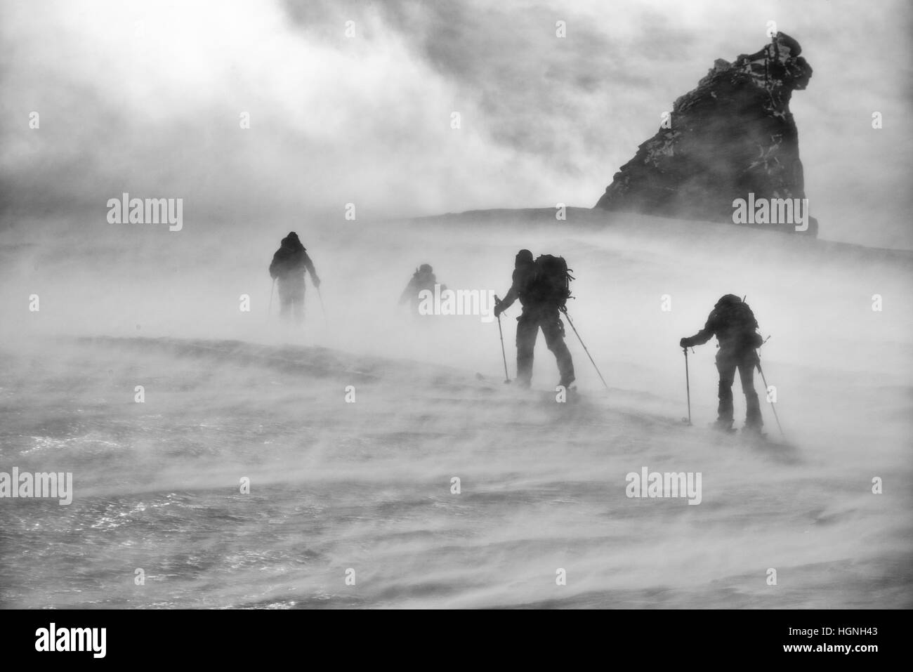 Gusty winds on the Gran Paradiso, Italy Stock Photo