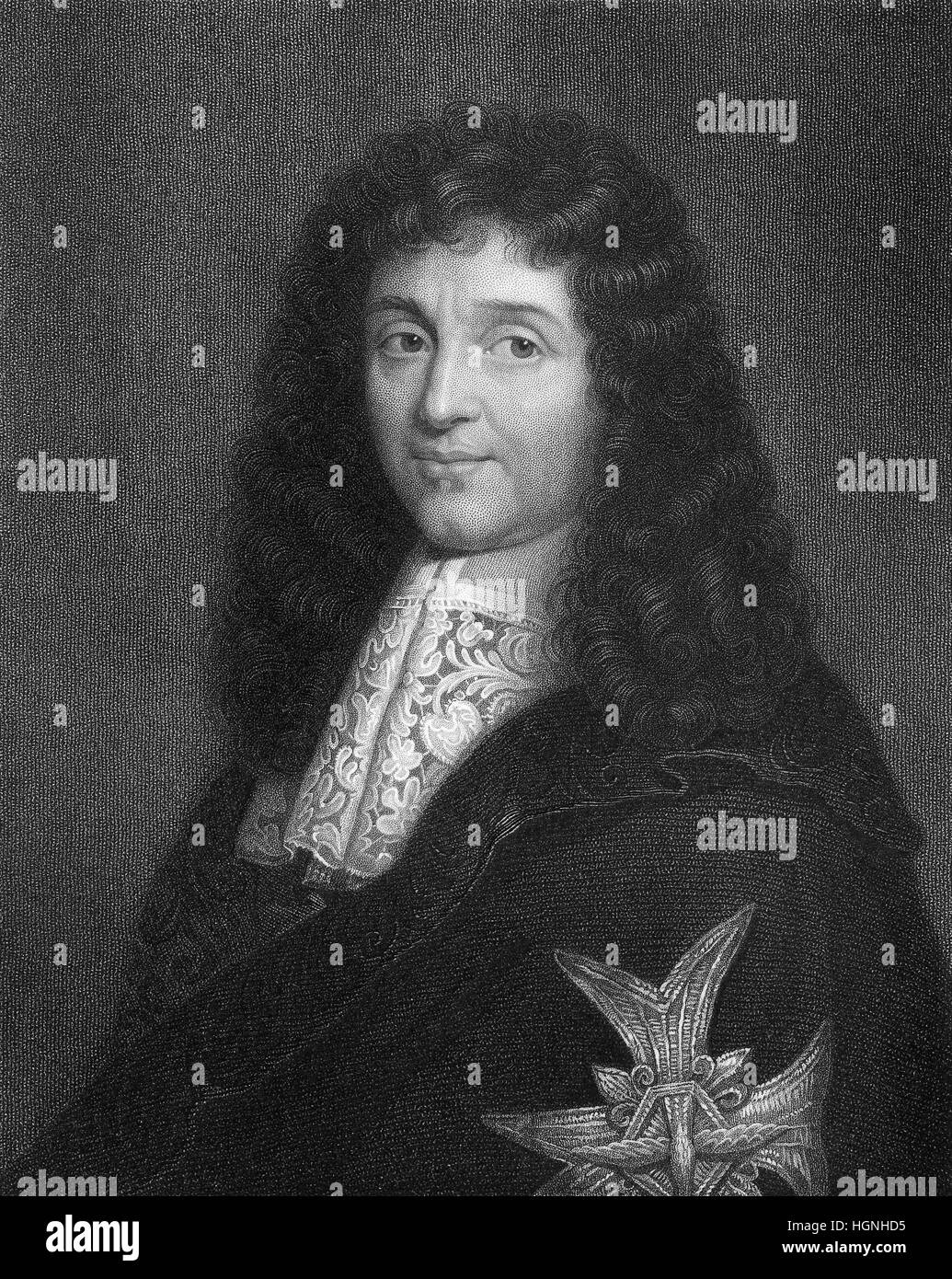 Jean-Baptiste Colbert, Marquis de Seignelay, 1619 - 1683, a French statesman and finance minister, founder of mercantilism or Colbertism Stock Photo