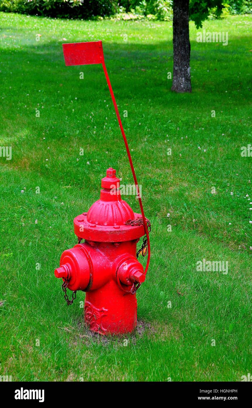 Hancock, New Hampshire July 11, 2013 Red village fire hydrant with
