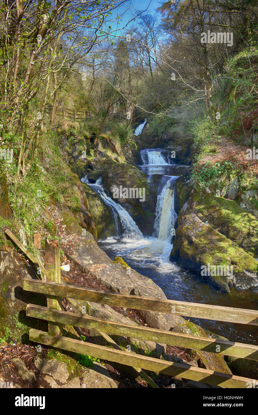 Ingleton Waterfalls in North Yorkshire, UK Stock Photo