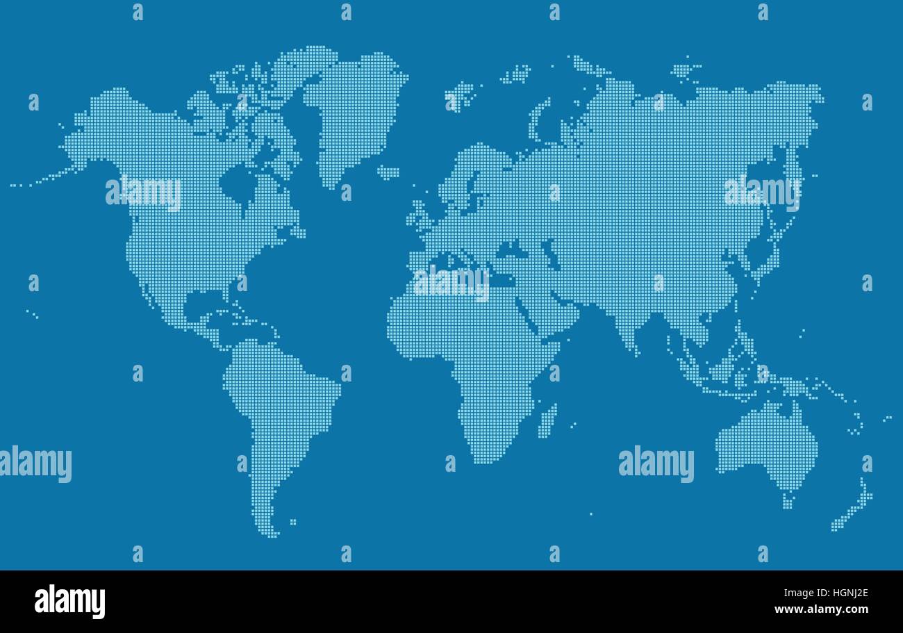 World map in little squares Stock Vector Image & Art - Alamy
