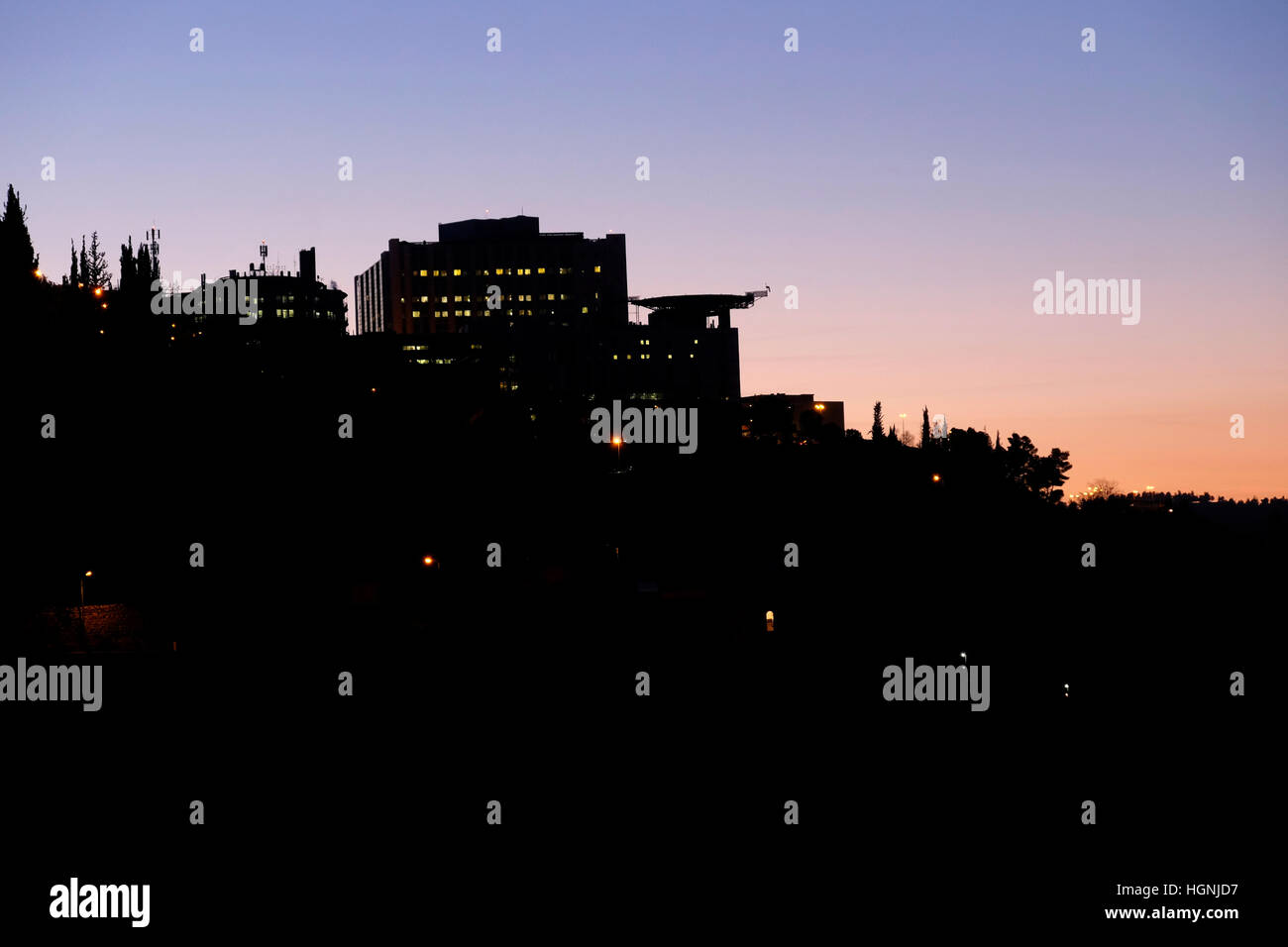 View of Hadassah Medical Center that operates two university hospitals at Ein Kerem West Jerusalem Israel Stock Photo