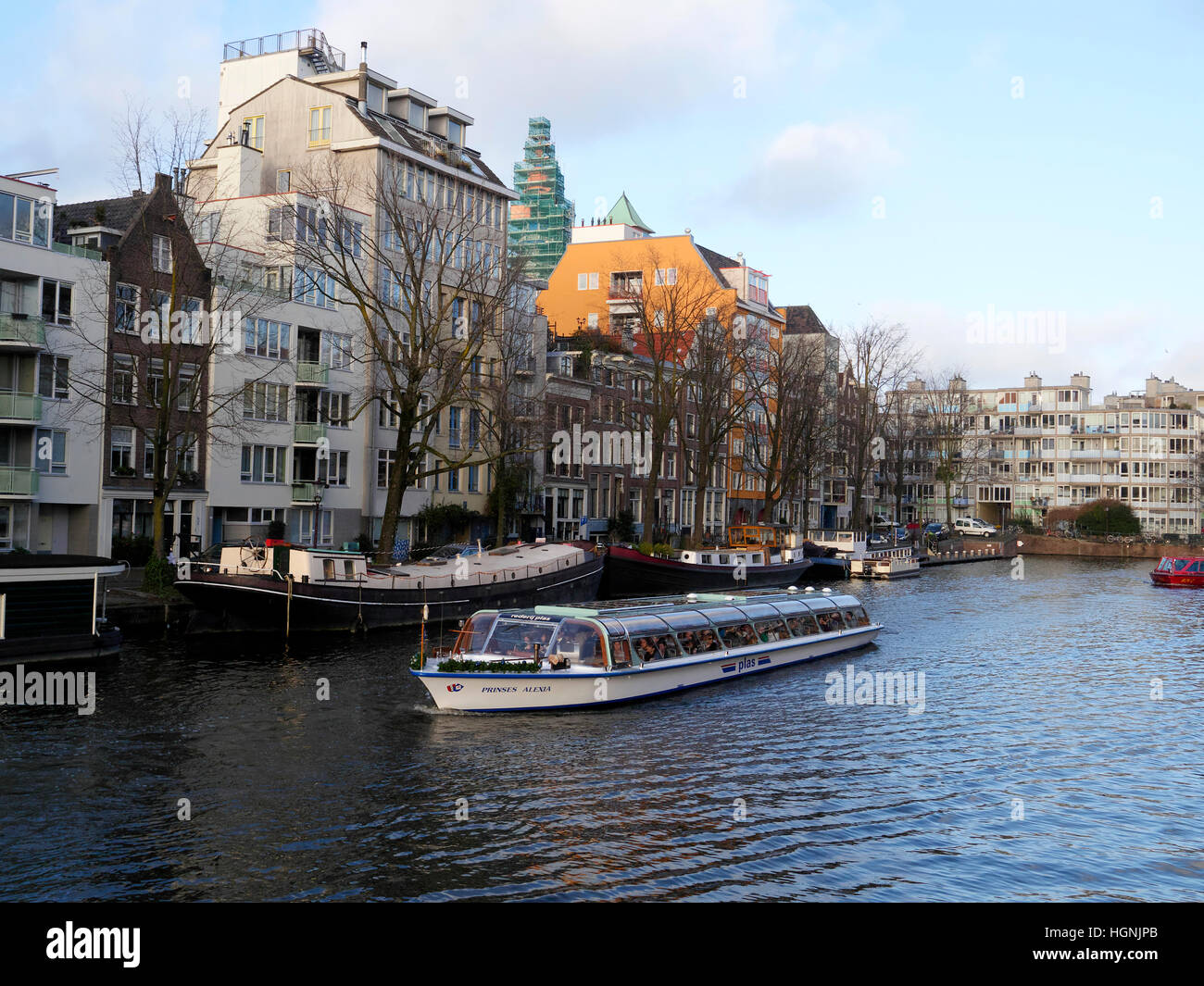 Canals in Amersterdam, Central, Netherlands, January 2017 Stock Photo