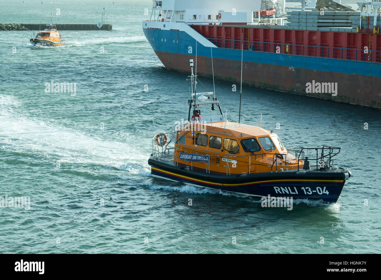 RNLI Lifeboat Training in Poole.Poole home of the RNLI Stock Photo