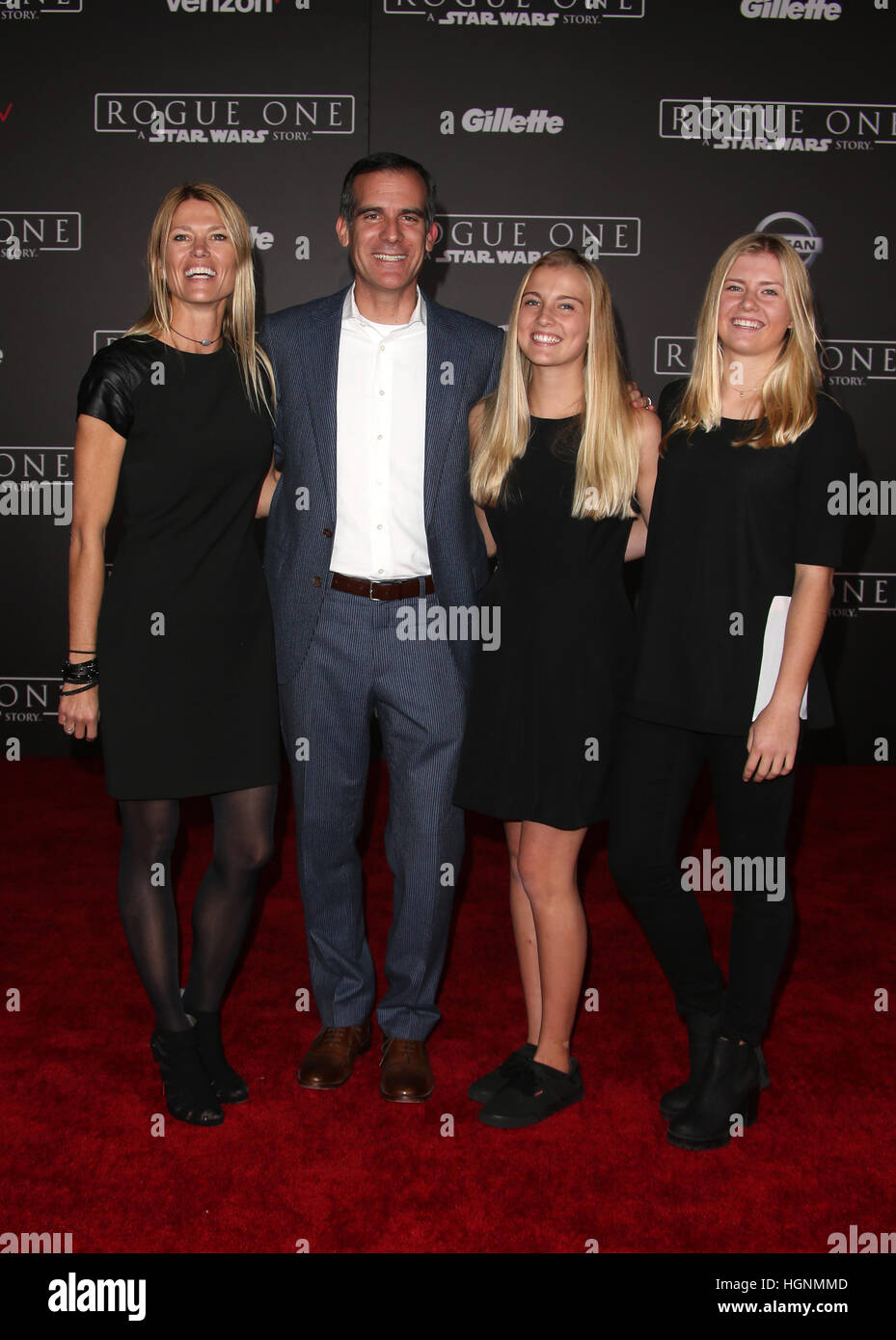 Eric Garcetti, Amy Wakeland And Maya Juanita Garcetti Attending The