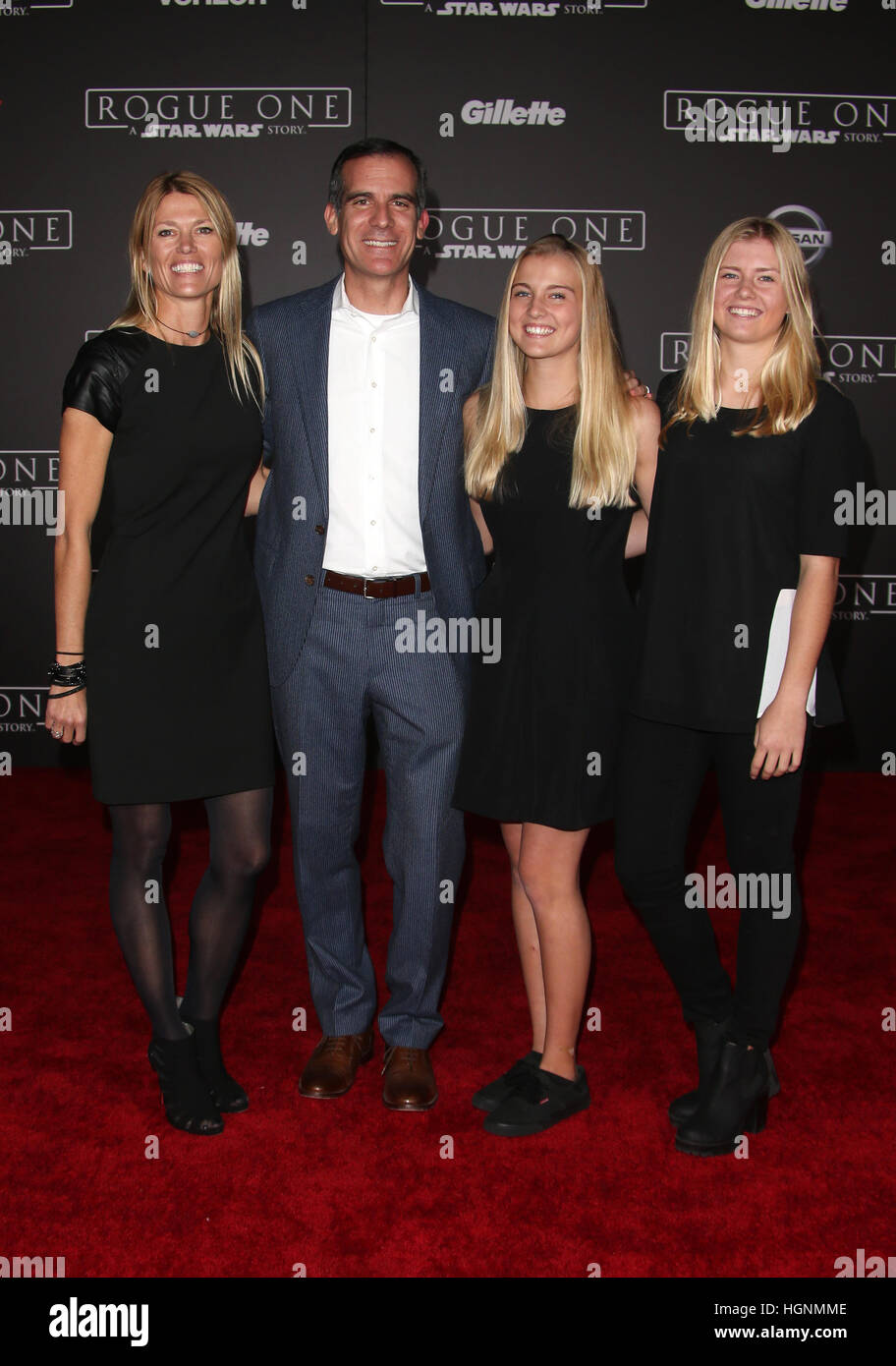 Eric Garcetti, Amy Wakeland And Maya Juanita Garcetti Attending The