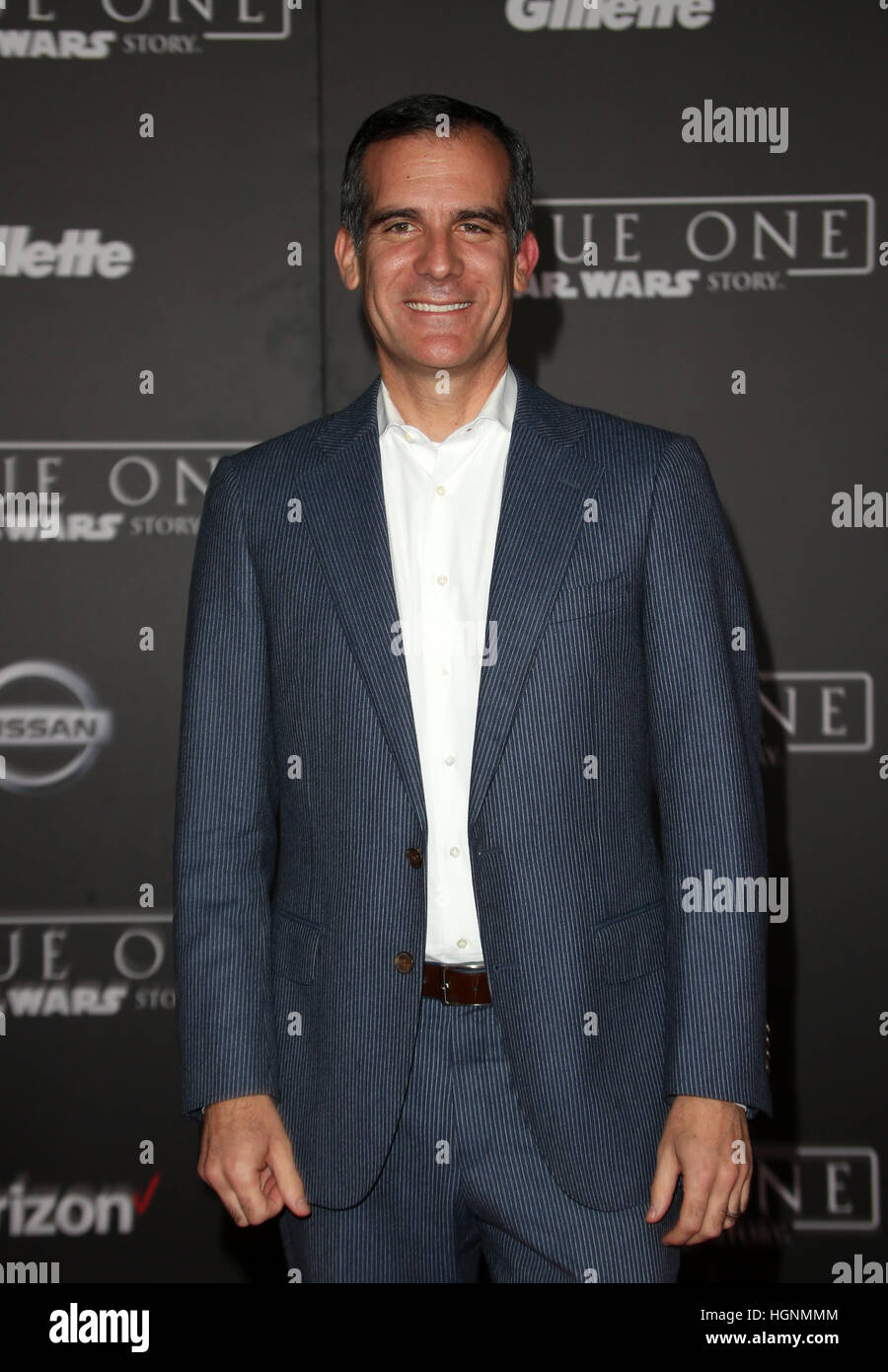 Eric Garcetti attending the premiere of Walt Disney Pictures and