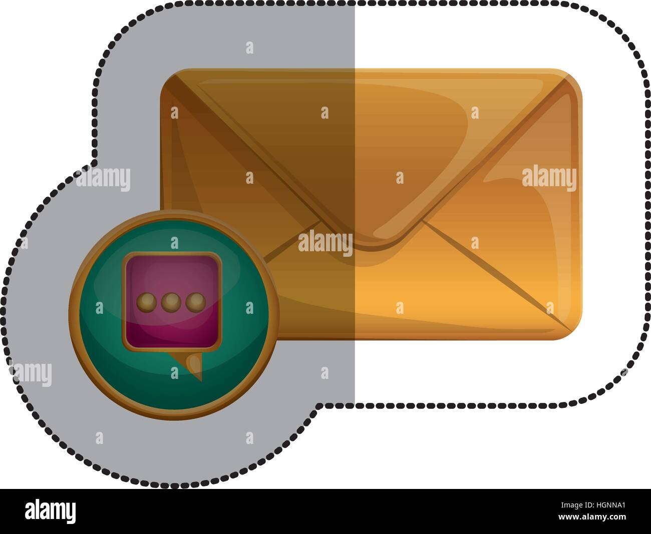 Envelope icon. Email mail message letter and marketing theme. Isolated ...