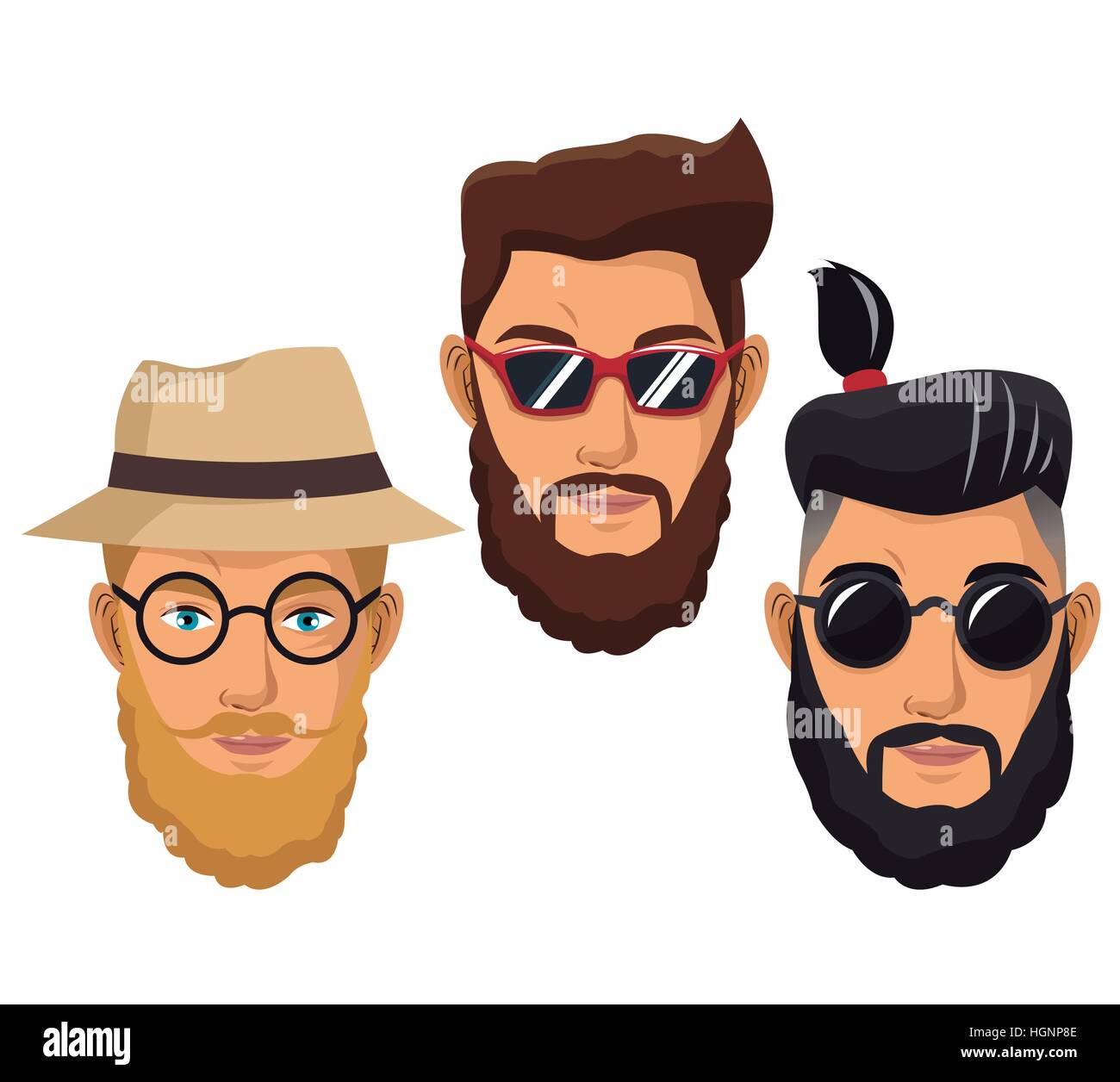 bearded men hipster style fashion Stock Vector Image & Art - Alamy
