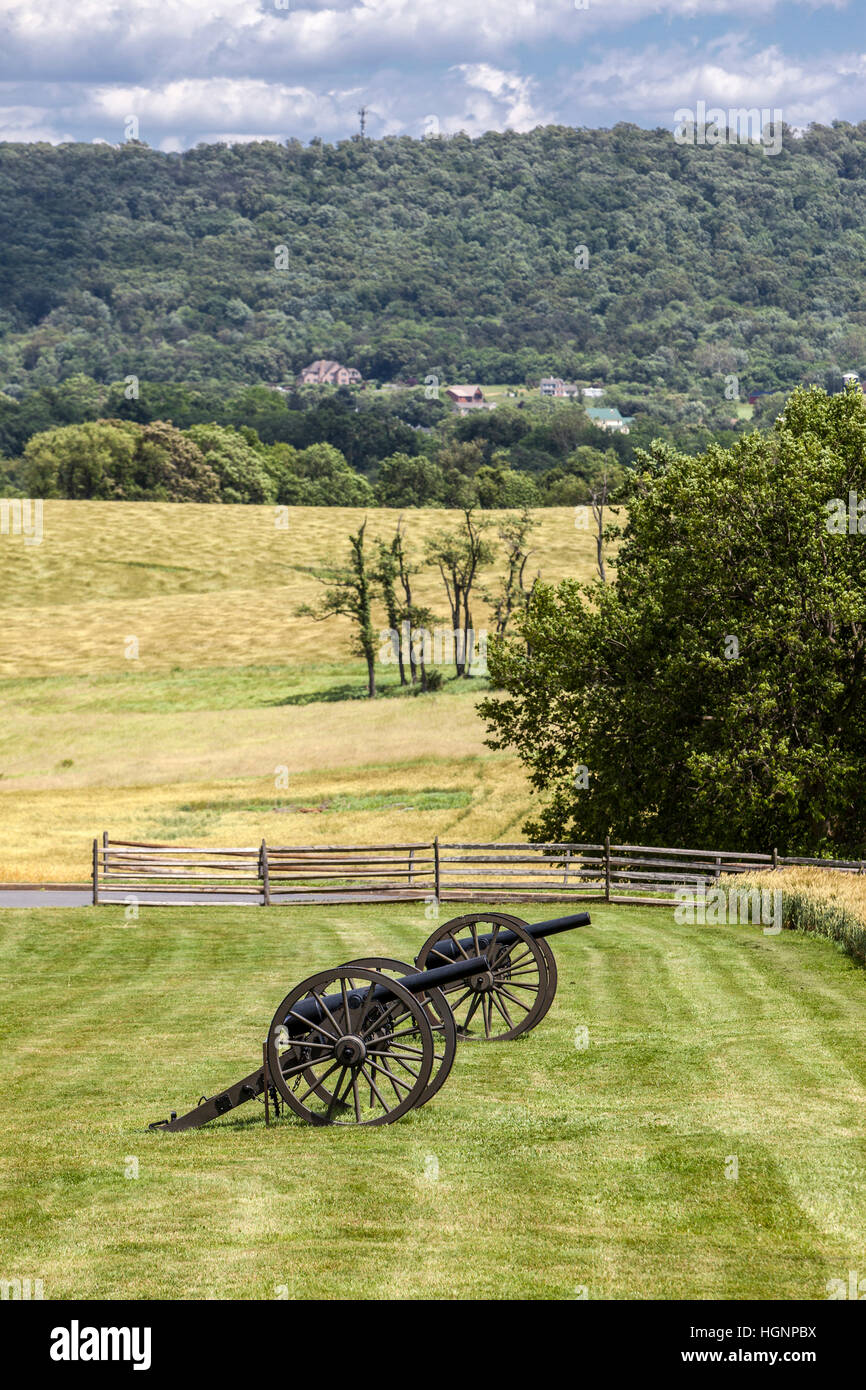 Antietam Battlefield, Maryland.  Cultivated Fields Today Cover the Battlefield. Stock Photo
