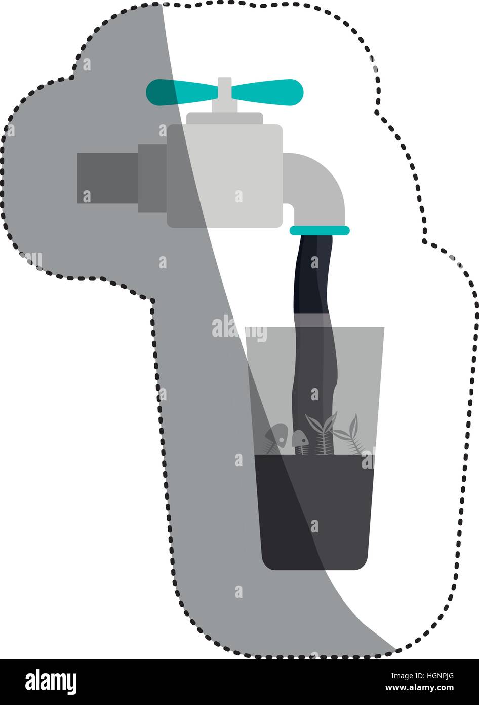 Water tap faucet valve spigot save Stock Vector Images - Alamy