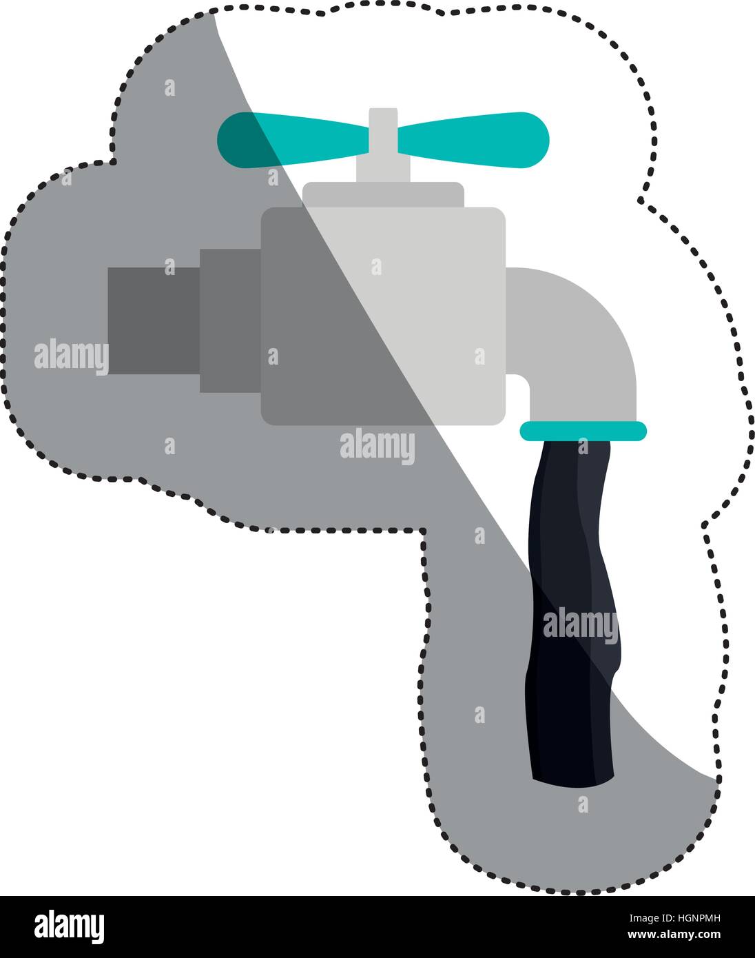 Water tap faucet valve spigot save Stock Vector Images - Alamy