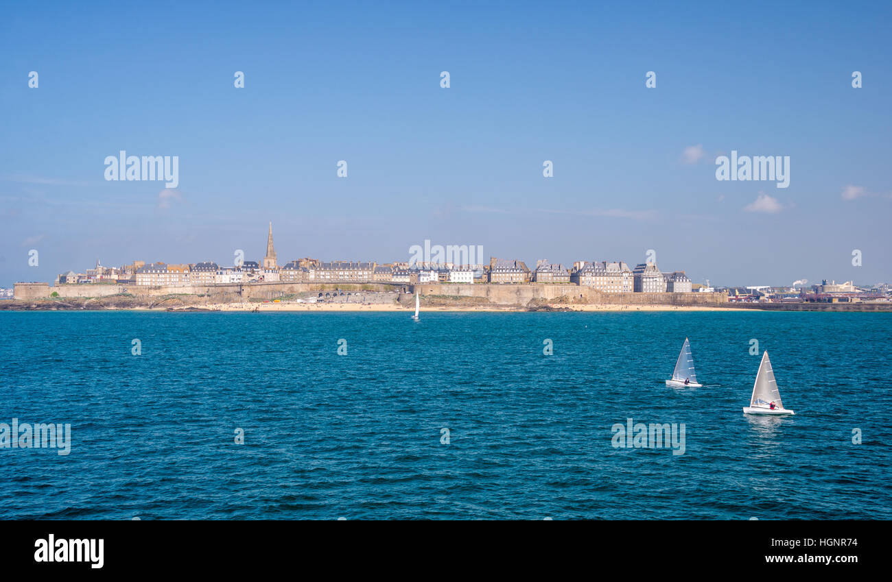 Seaside view of Saint Malo, Brittany, France Stock Photo
