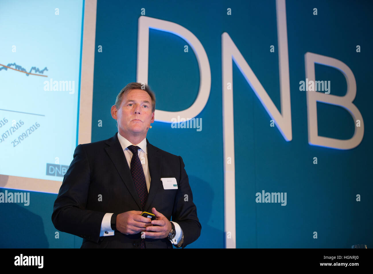 Terje Turnes, Group Executive Vice President Risk Management at DNB Bank, DNB Capital Markets Day, London, UK Stock Photo