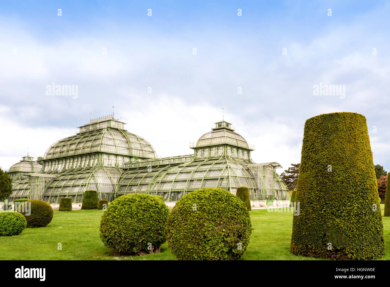 Palmenhaus pavilion greenhouse in garden of schloss, schonbrunn, vienna, austria Stock Photo
