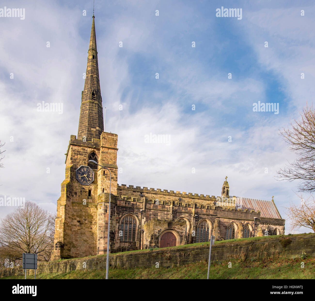 Winwick parish church of St Oswald. Cheshire. 2013 Stock Photo