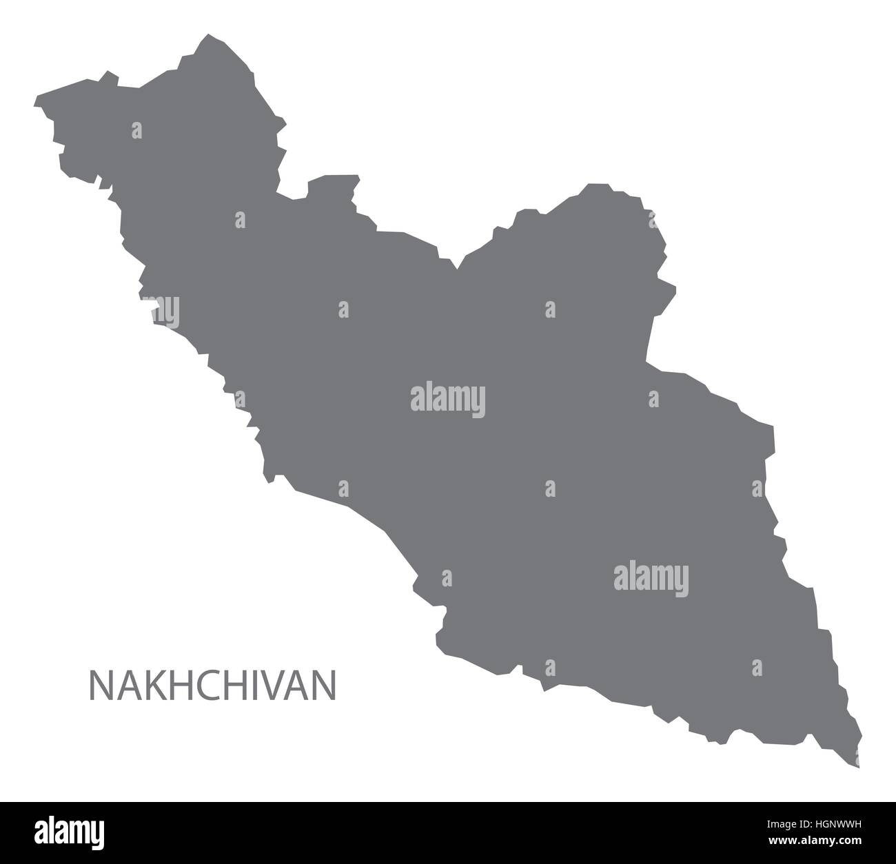 Nakhchivan Azerbaijan Map grey Stock Vector