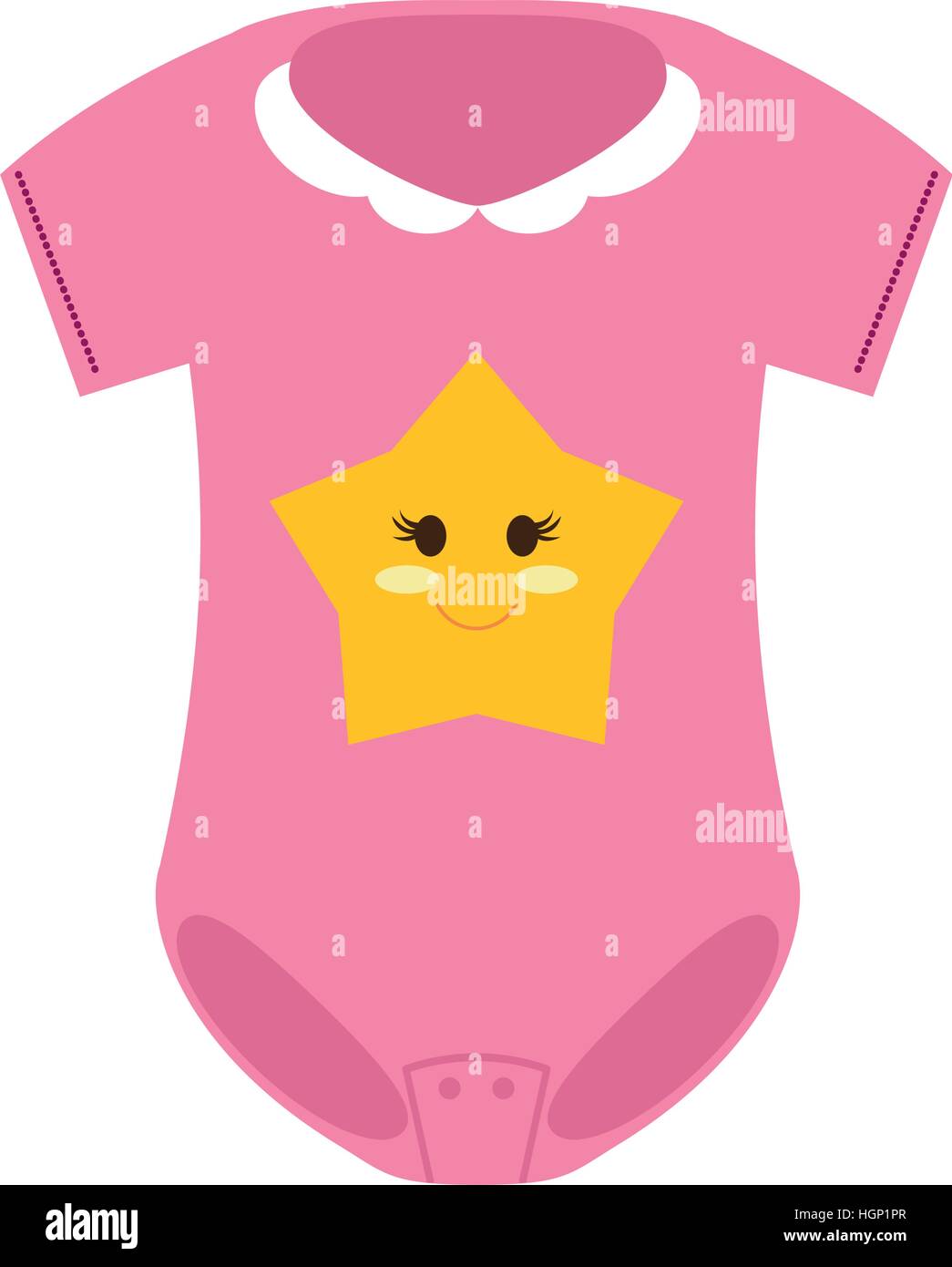 baby clothes with cute star icon over white background. colorful design ...