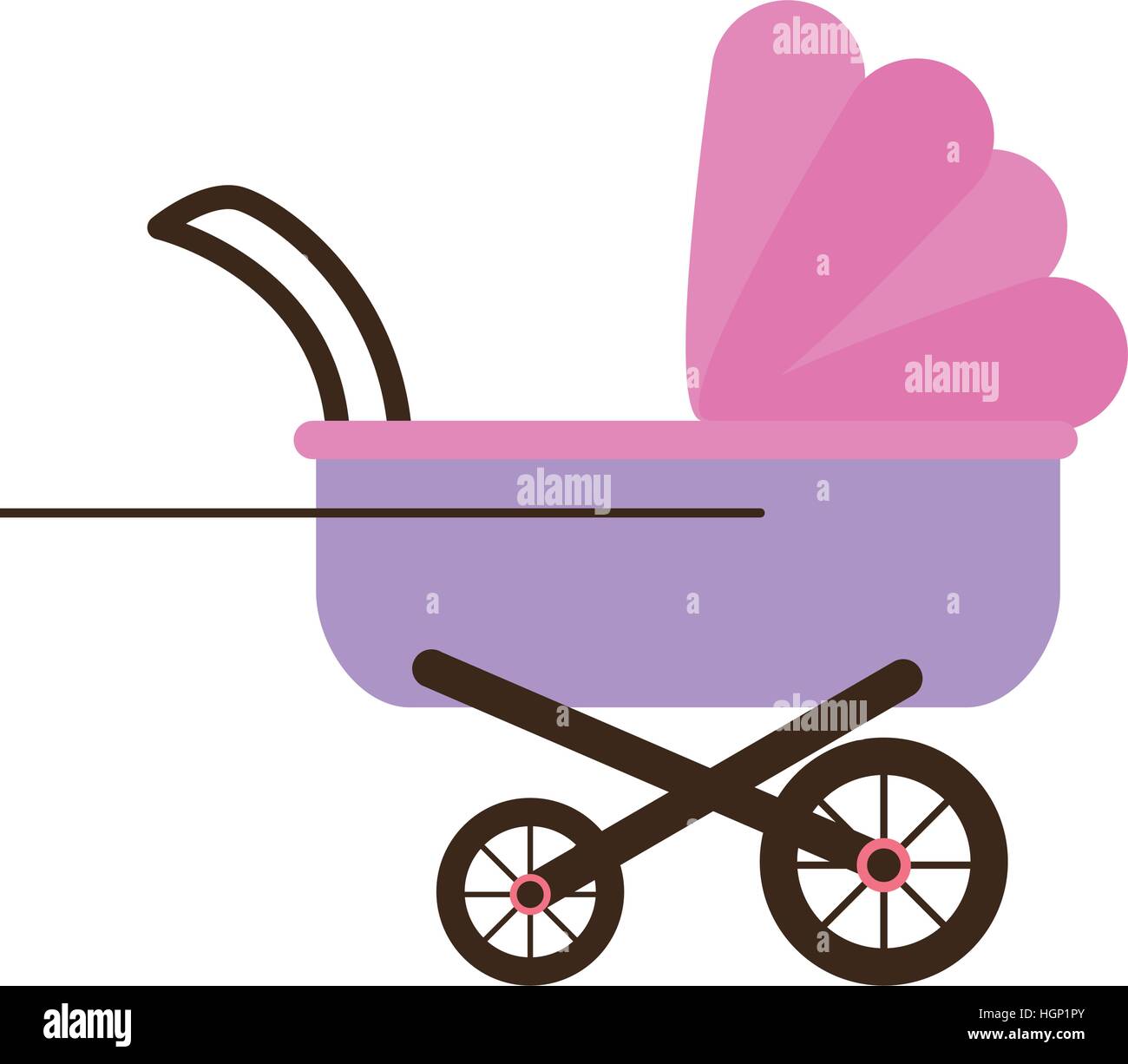 Baby stroller icon over white background. colorful design. vector