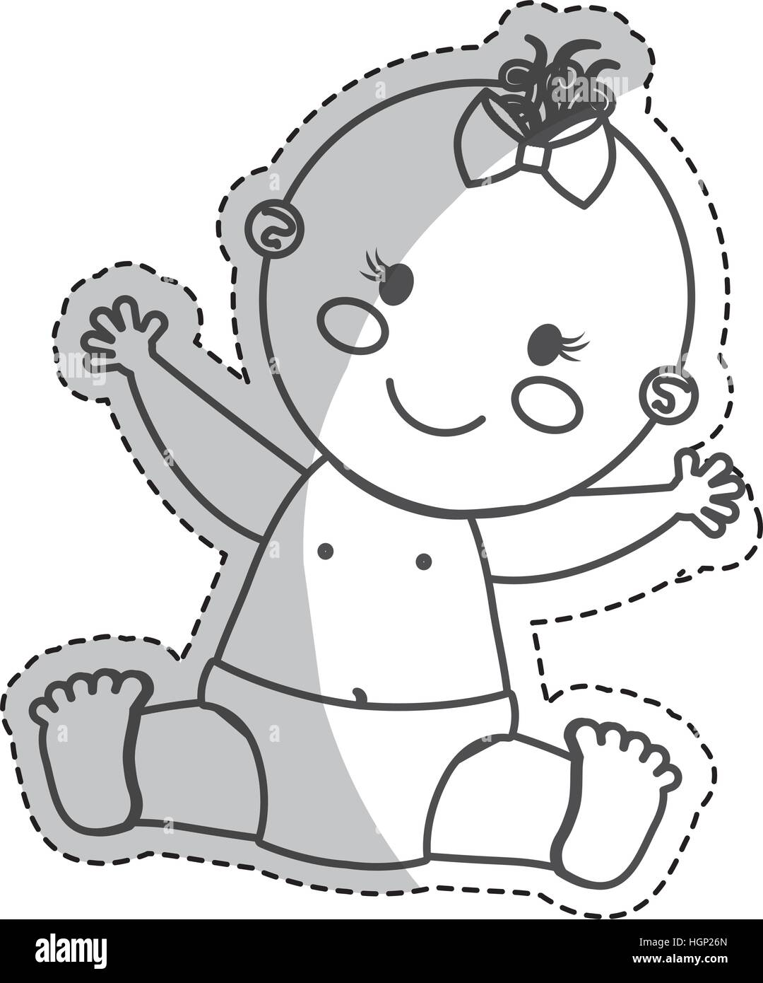 happy baby girl  icon image vector illustration design Stock Vector