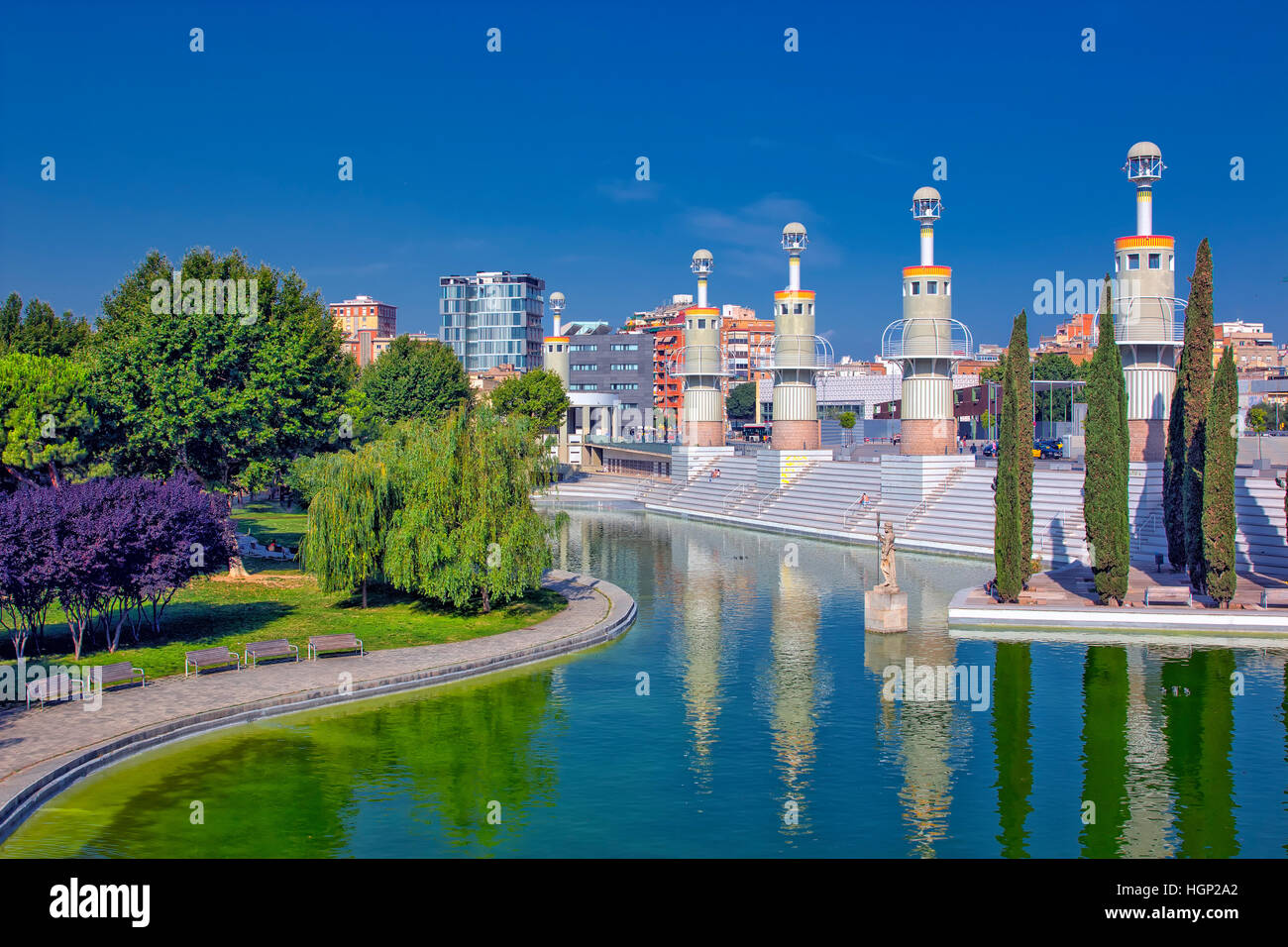 Espana Industrial park in Barcelona Stock Photo Alamy