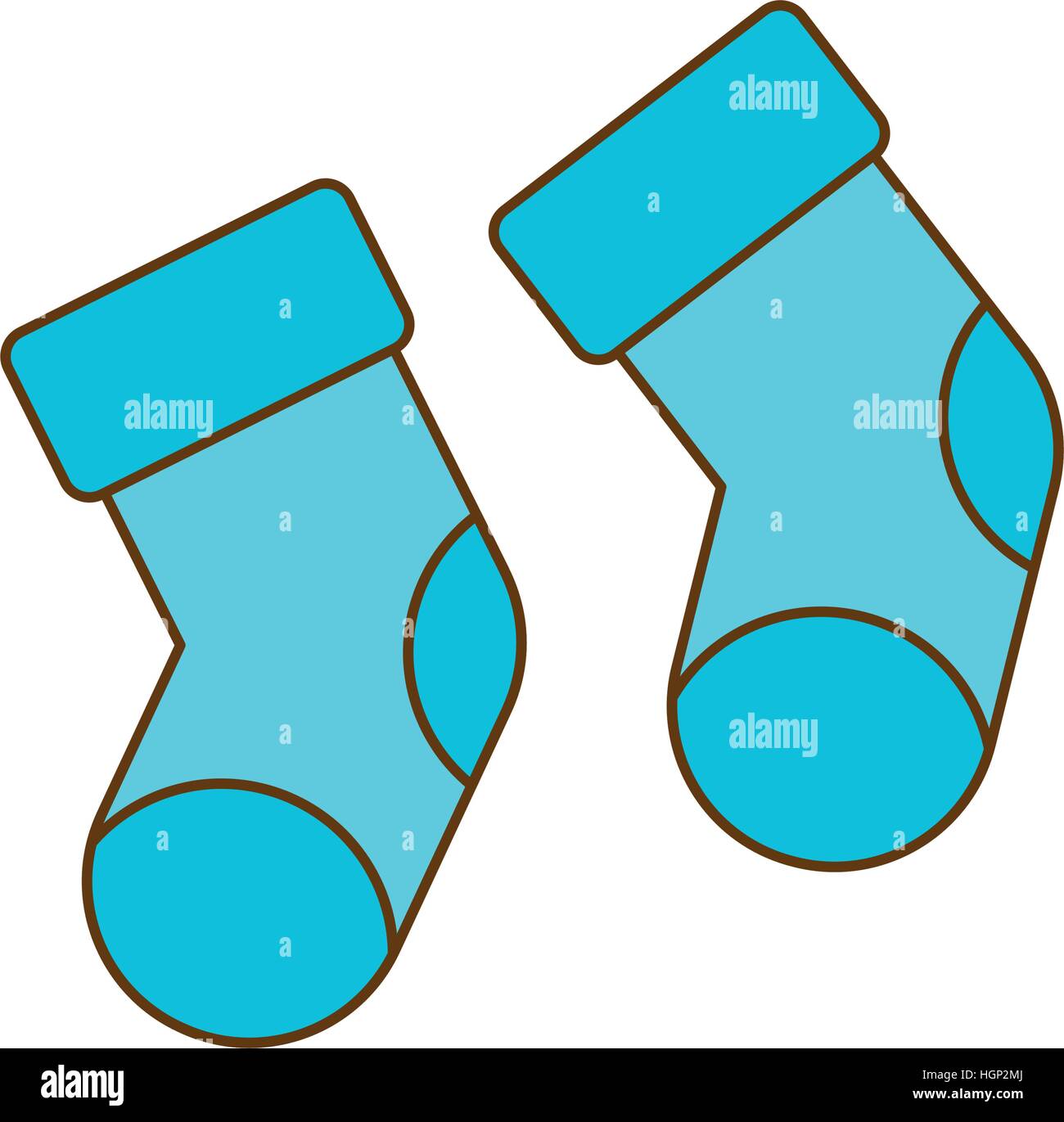 blue baby socks icon over white background. vector illustration Stock