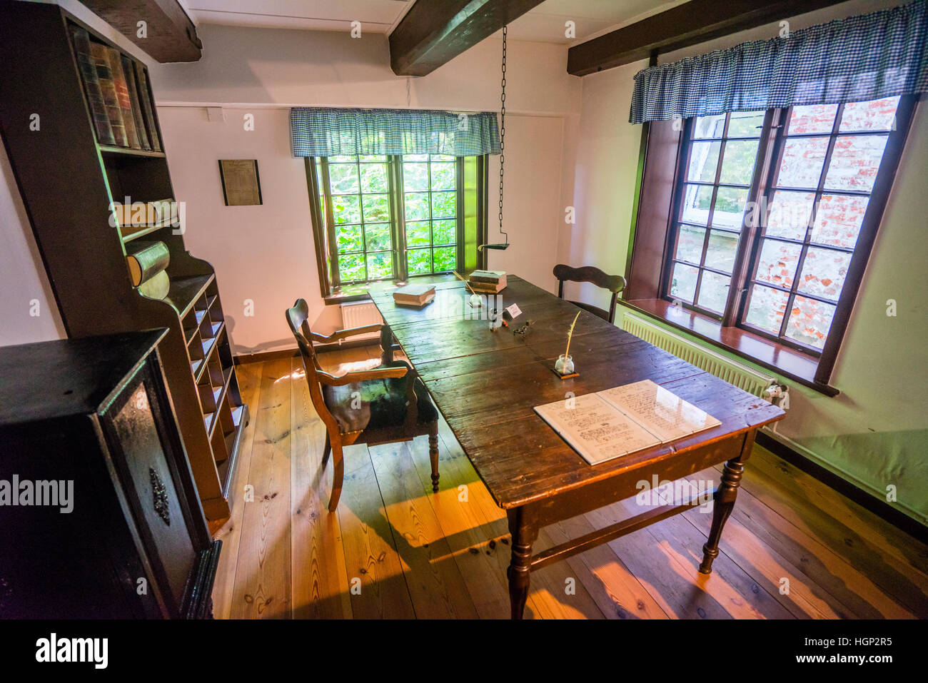 Germany, Schleswig Holstein, Dithmarschen, Wesselburen, interior exhibit at the Hebbel Museum, dedicated to the german poet and dramatist Christian Fr Stock Photo