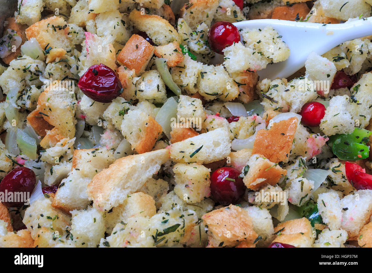 Homemade stuffing for the Christmas turkey, ready to stuff the bird ...