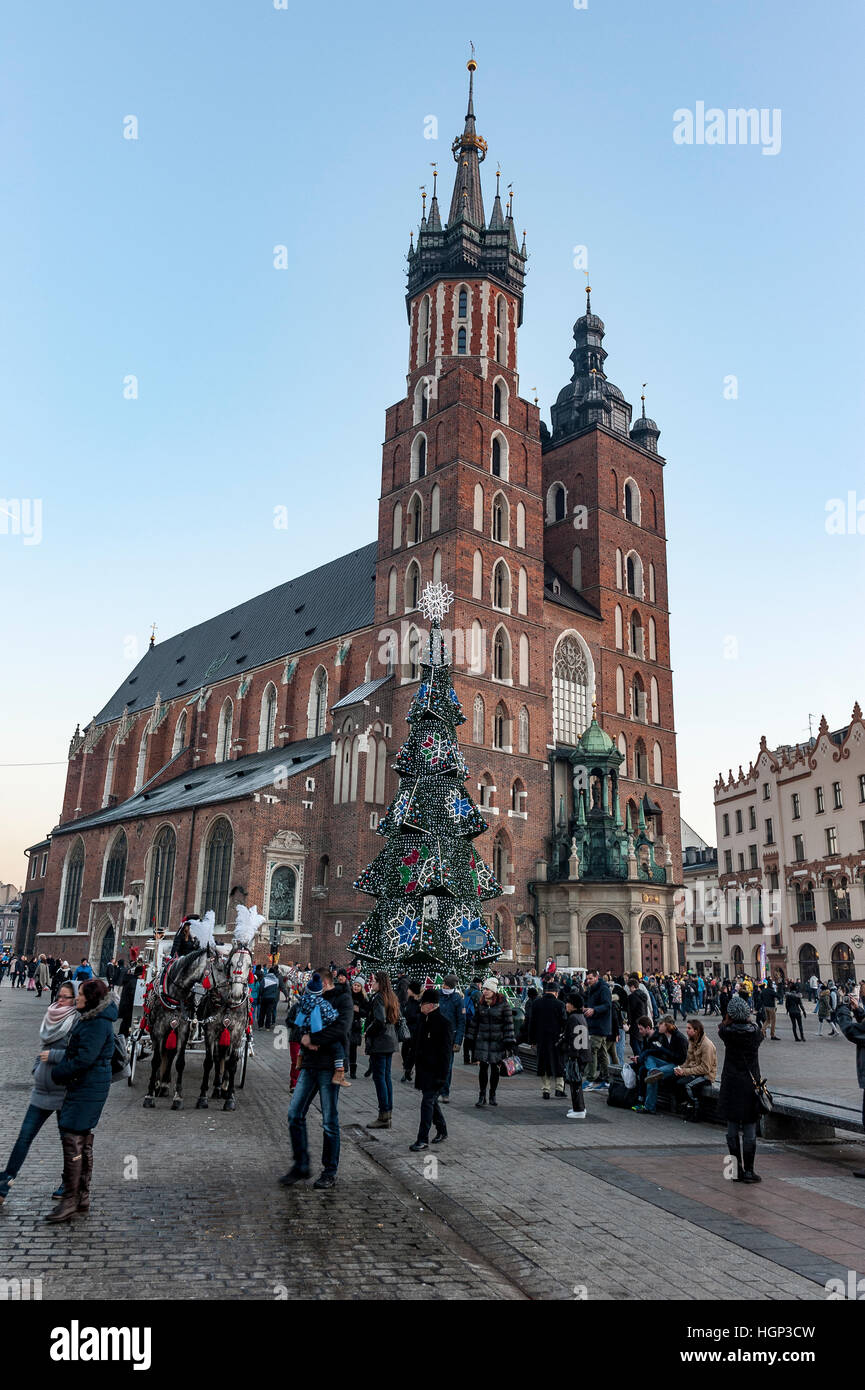 Krakow St. Mary's Basilica Stock Photo