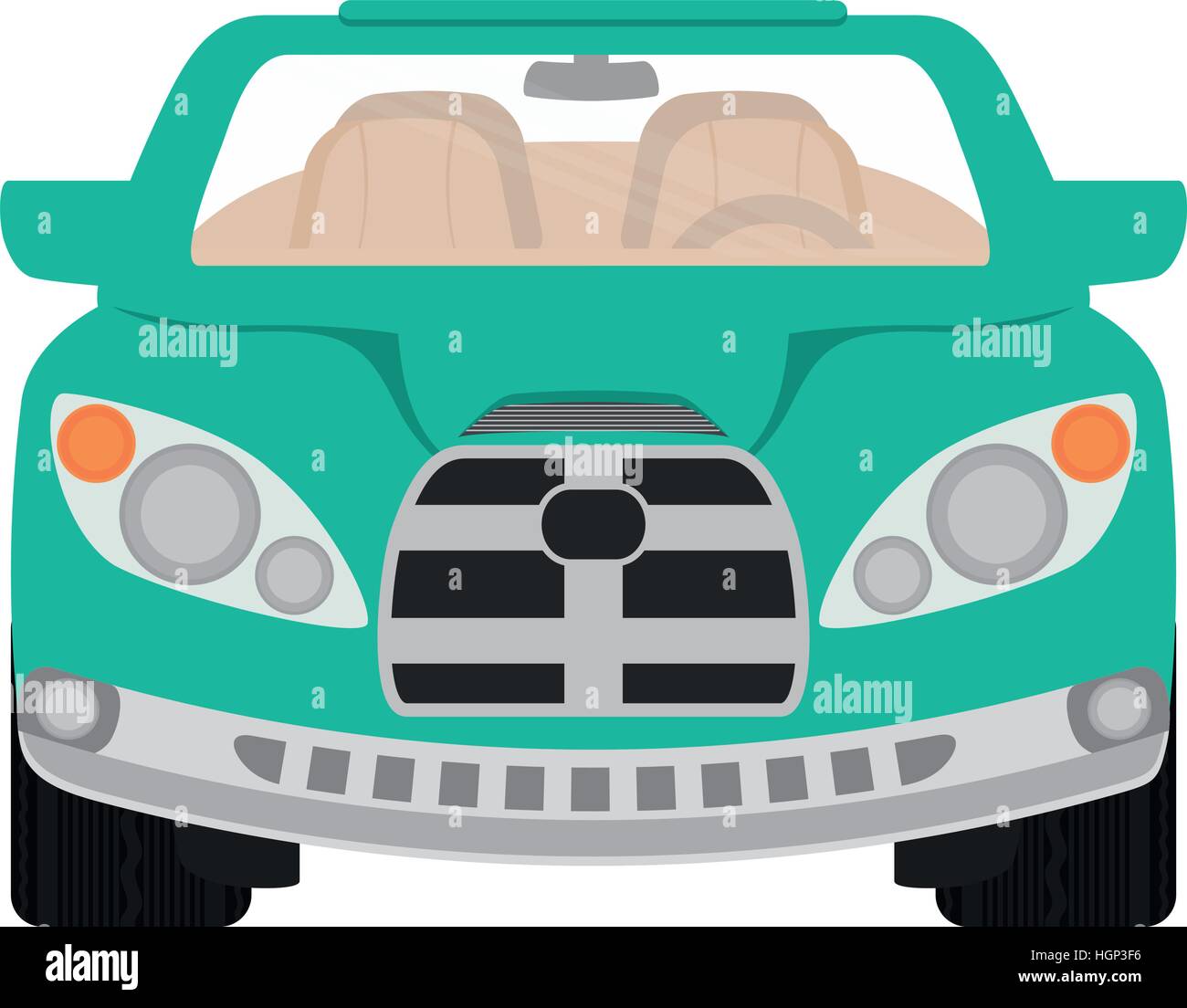 Green convertible car frontview hi-res stock photography and images - Alamy